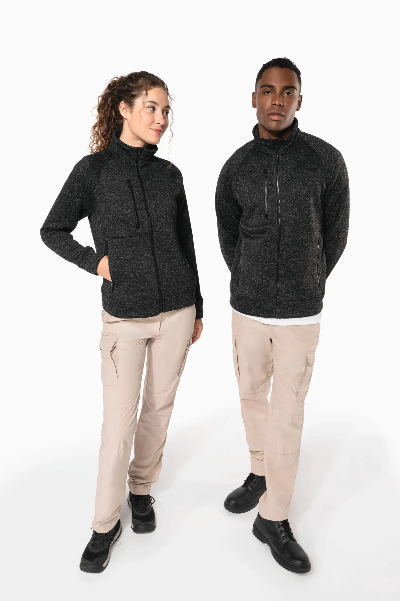 Damen-Weste mit Reißverschluss, aus Chiné