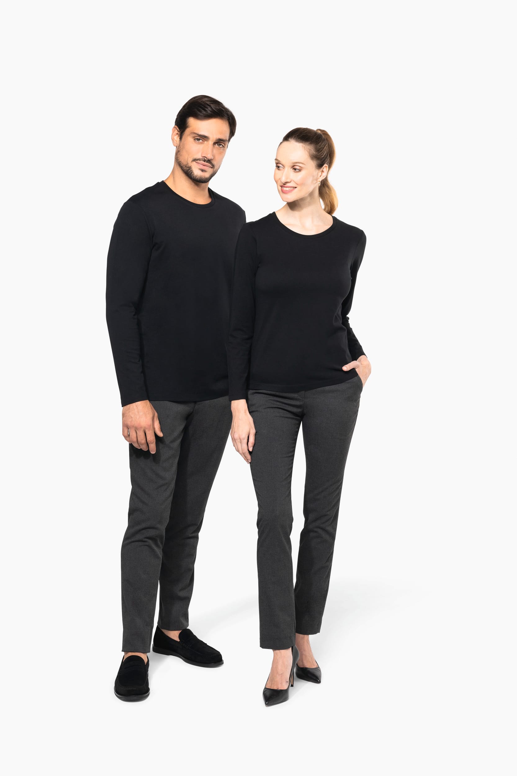 Supima® Damen-T-Shirt mit Rundhalsausschnitt und langen Ärmeln