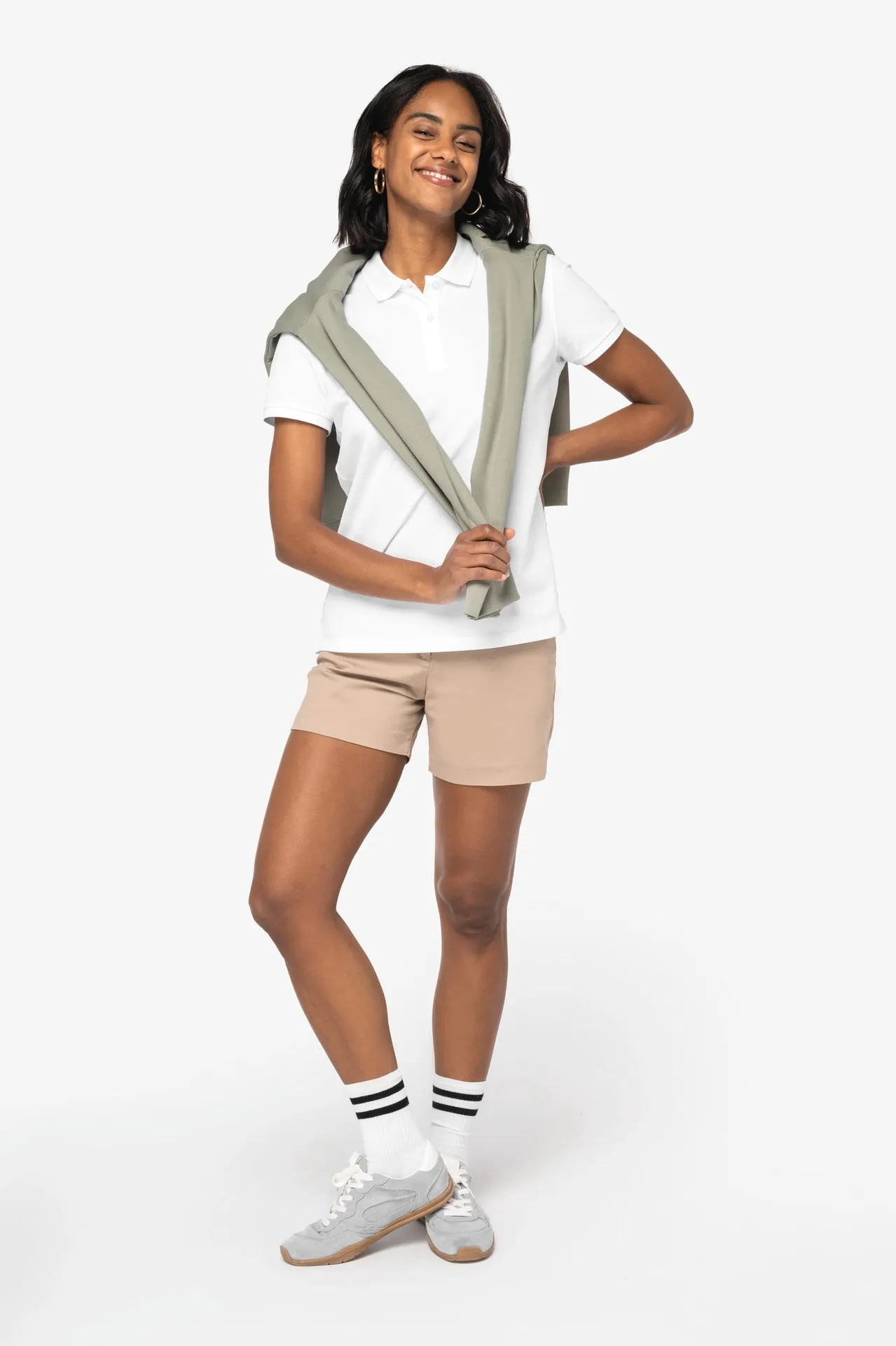 Umweltfreundliche Chino-Bermuda-Shorts für Damen