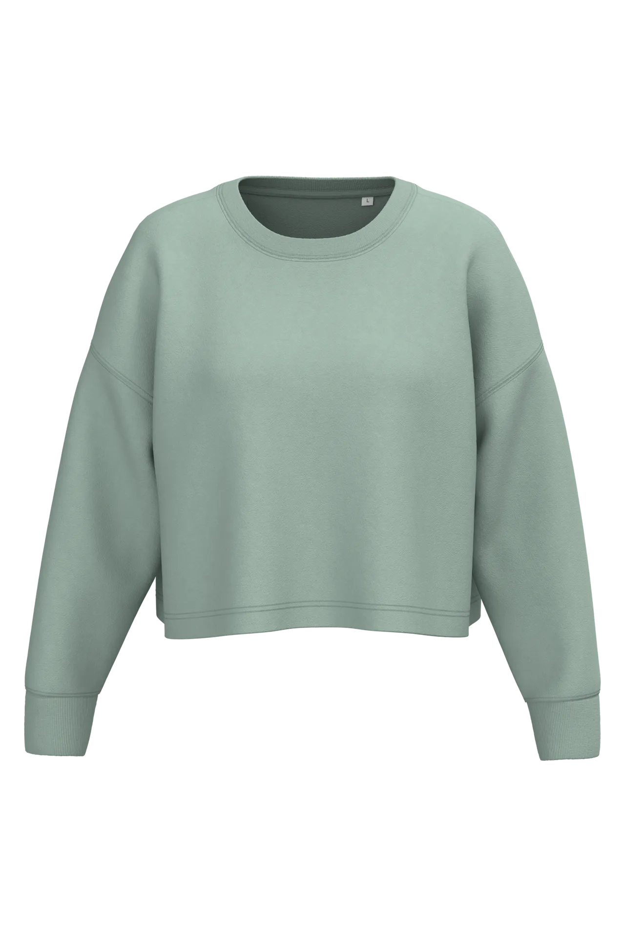 Damen Cropped-Sweatshirt mit Rundhalsausschnitt