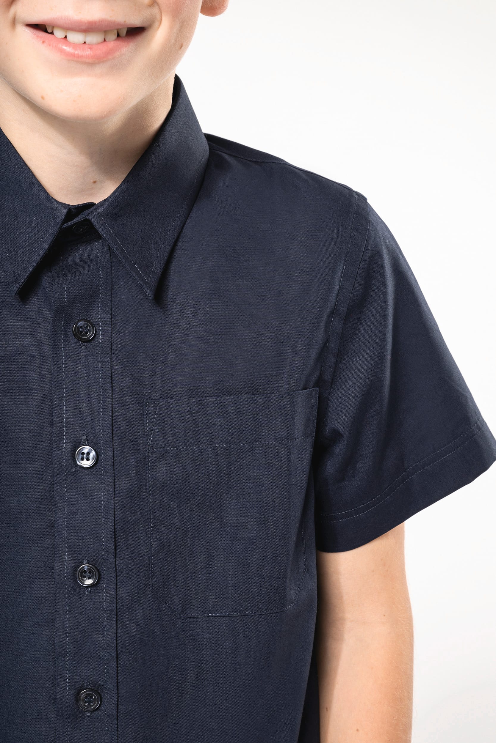 Kinder Popelin-Hemd Kurzarm