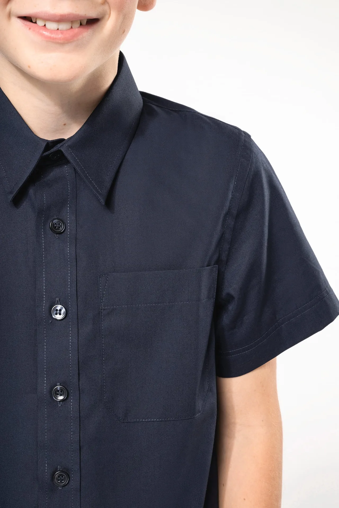 Kinder Popelin-Hemd Kurzarm