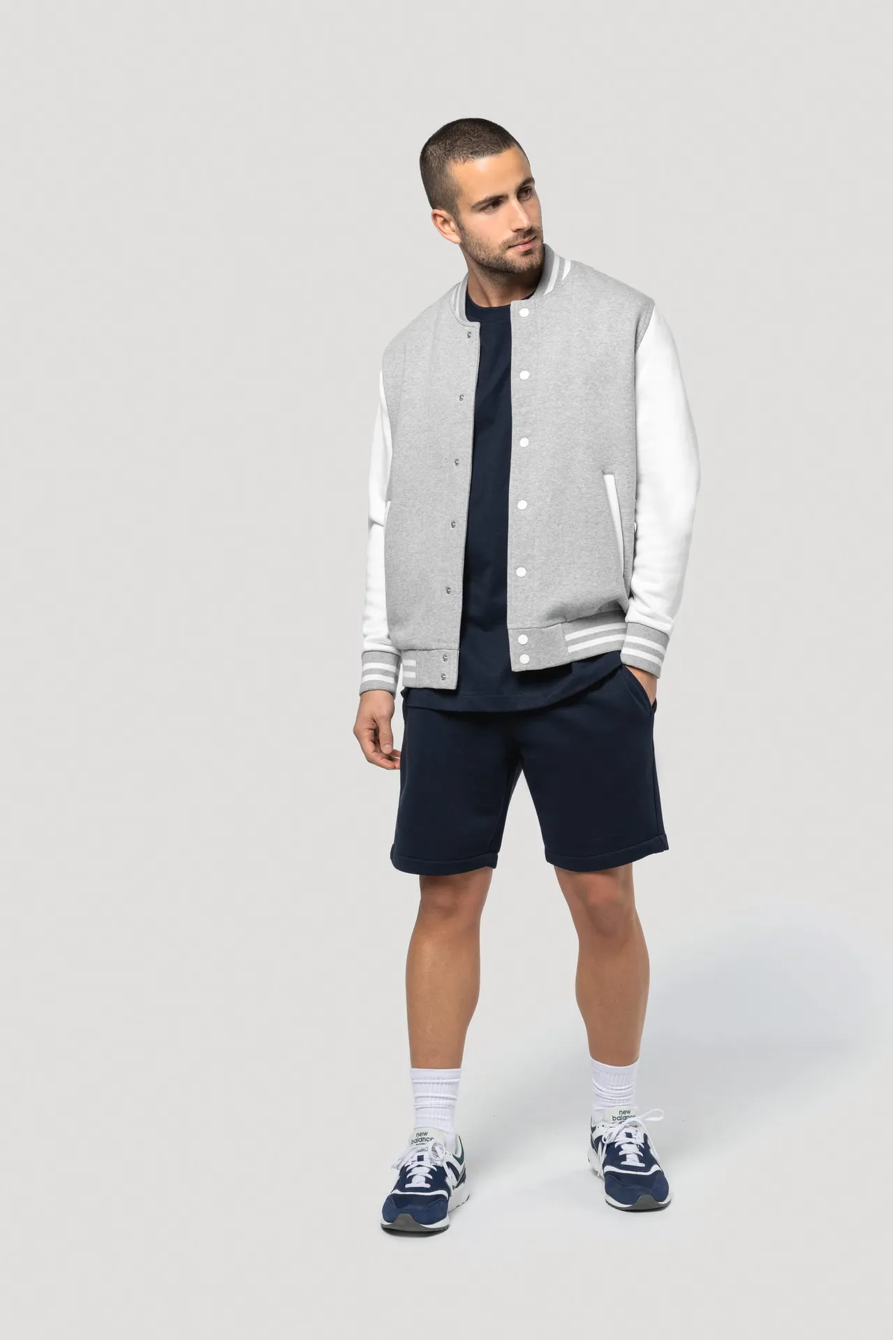 Umweltfreundliche Bermuda-Shorts für Herren aus ungebürstetem Molton