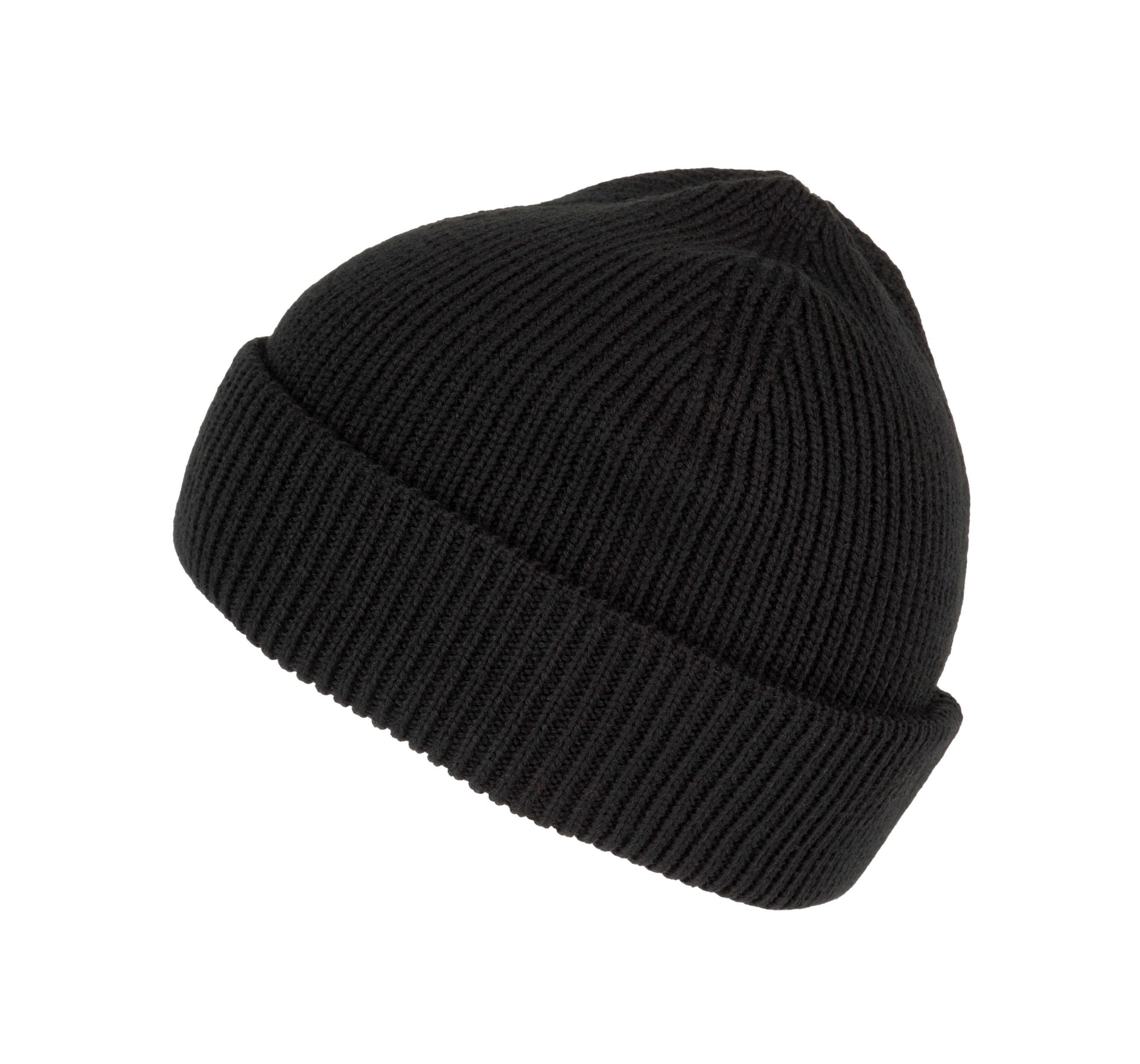 Gerippte Mütze mit doppeltem Umschlag