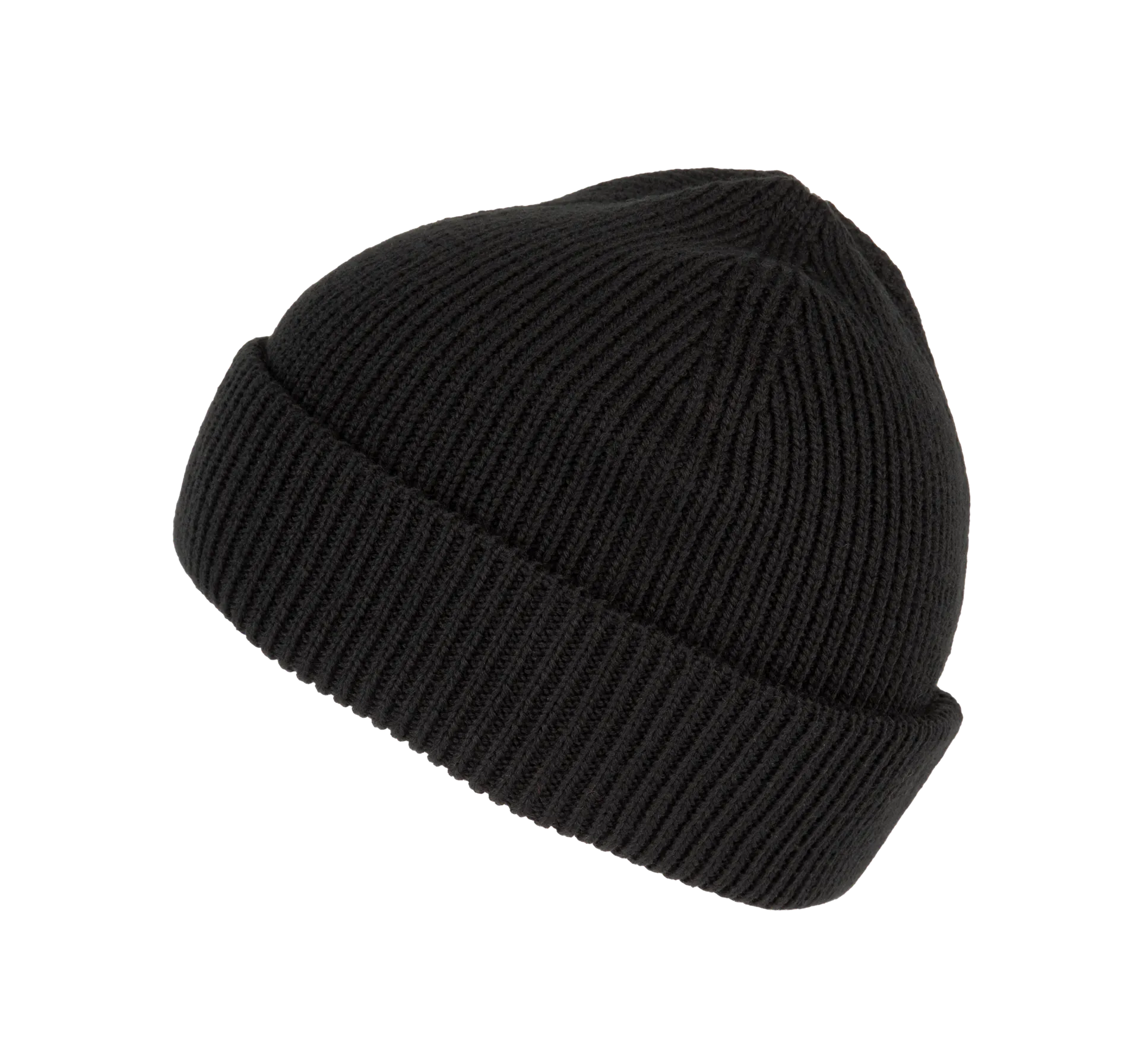 Gerippte Mütze mit doppeltem Umschlag