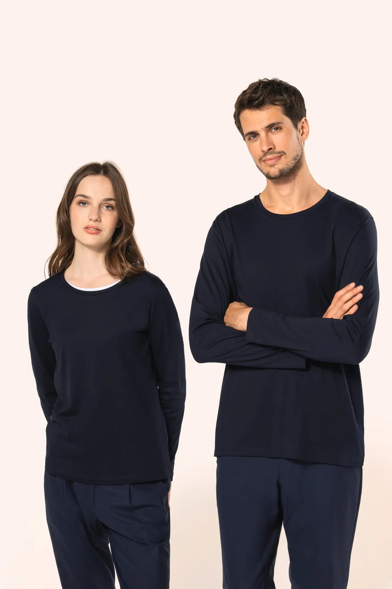 Supima® Damen-T-Shirt mit Rundhalsausschnitt und langen Ärmeln