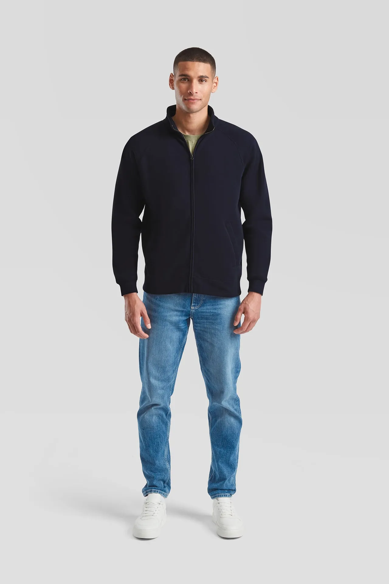Iconic Premium Herren-Sweatshirt mit Reißverschluss-Stehkragen