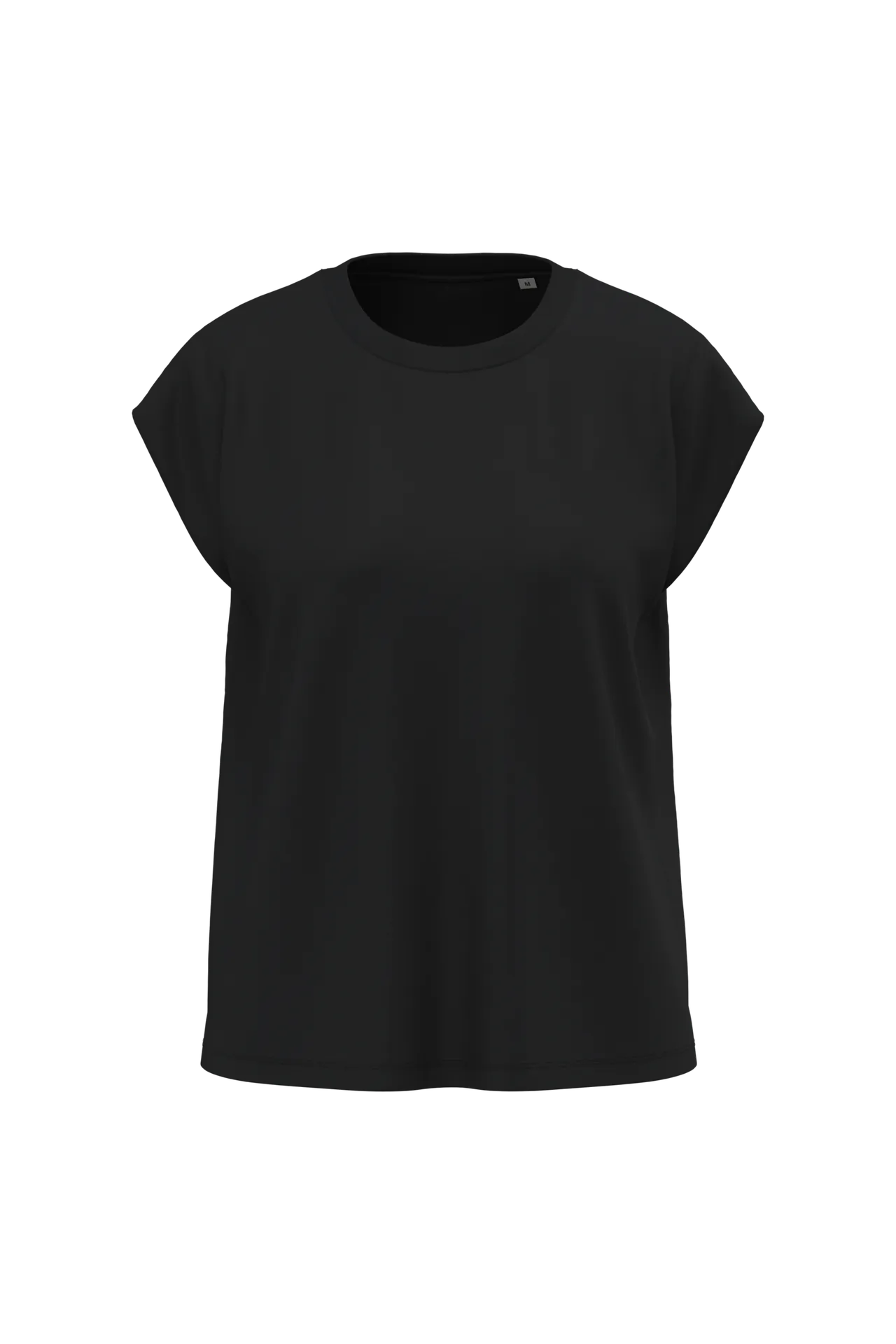 Nachhaltiges ärmelloses Damen-T-Shirt mit Schulterpolstern