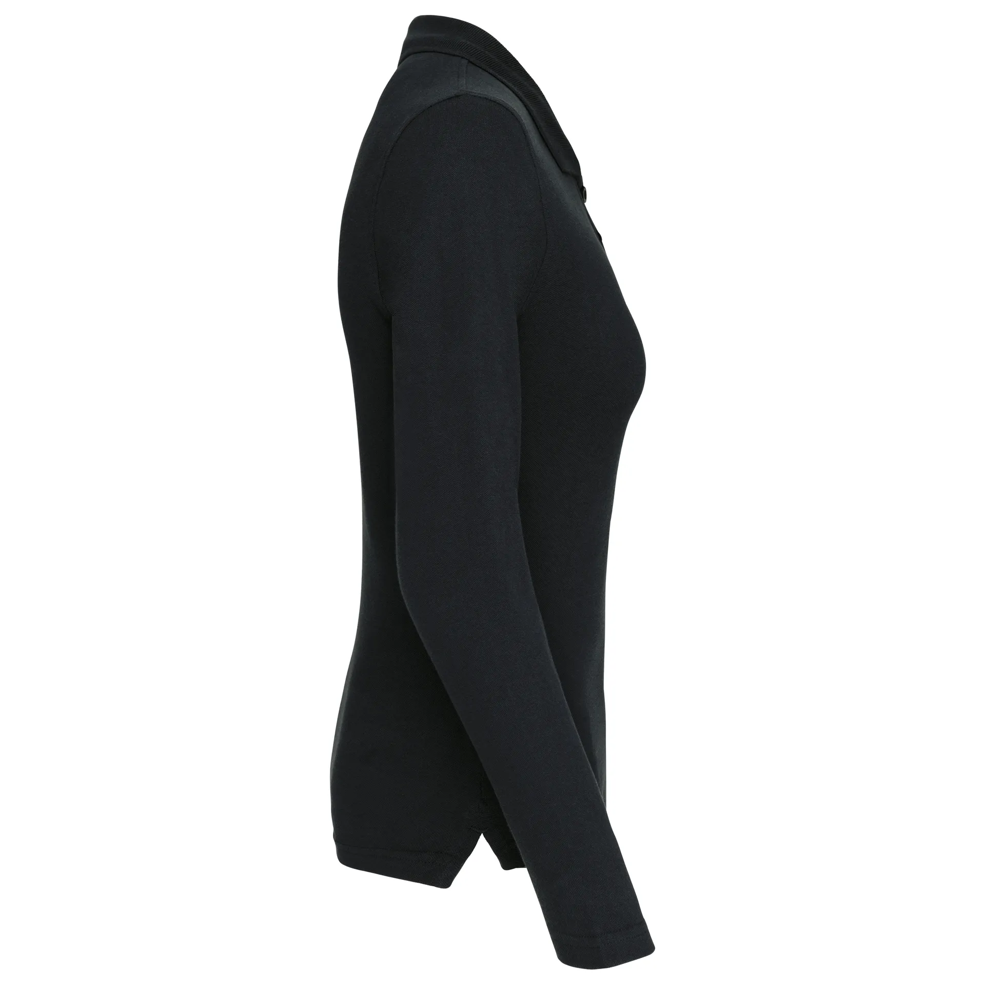 Damen Langarm-Polohemd. Baumwollpiqué