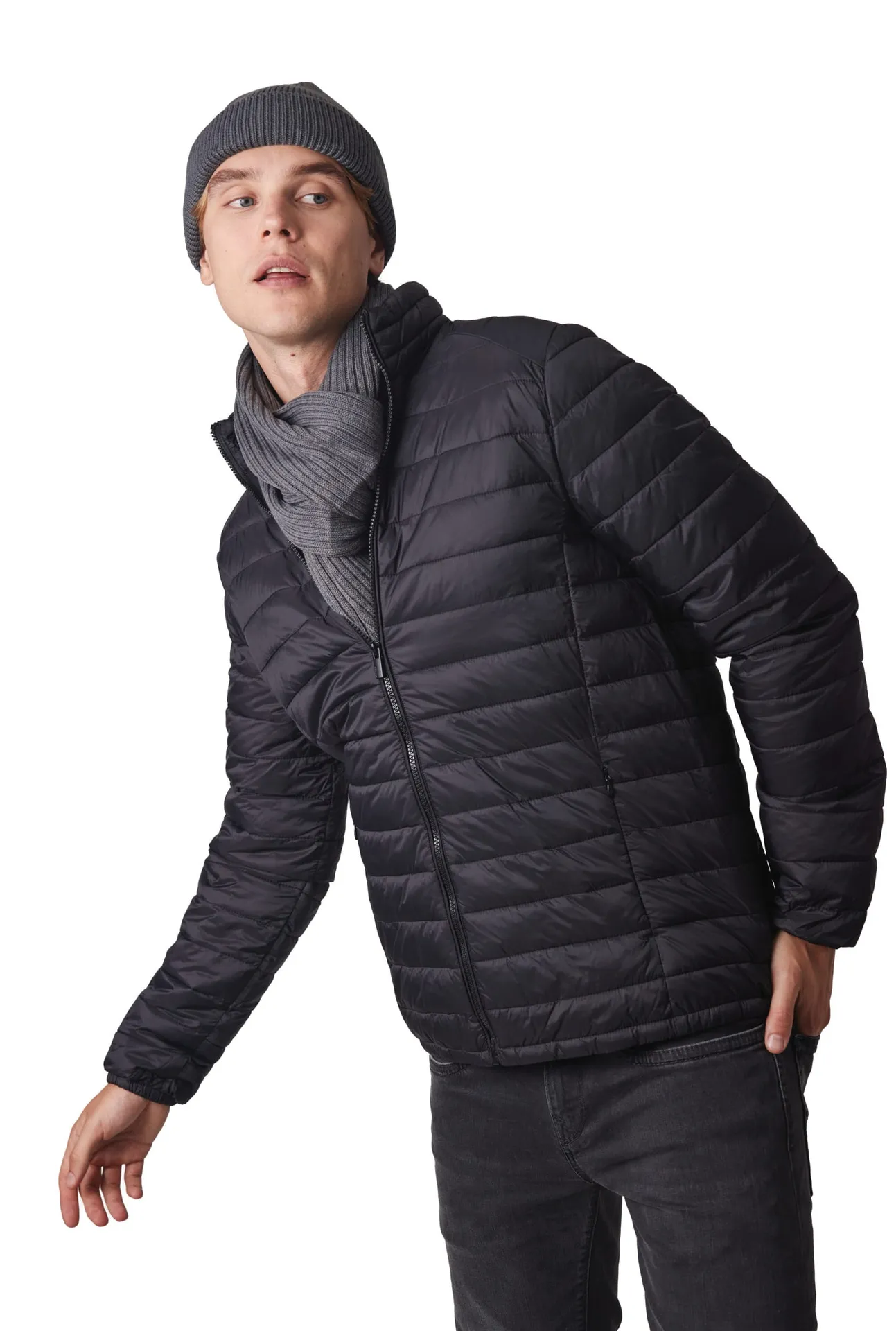 Gerippte Mütze mit doppeltem Umschlag