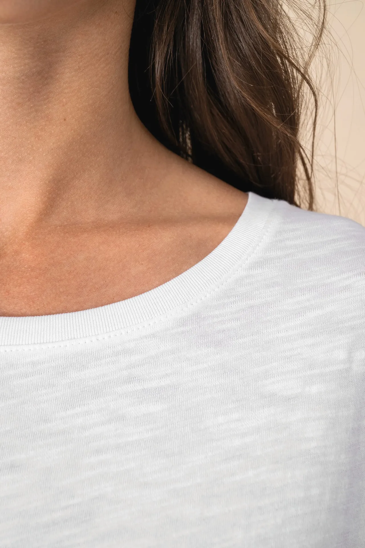 Umweltfreundliches Damen-Slub-Oversize-T-Shirt mit überschnittenen Schultern