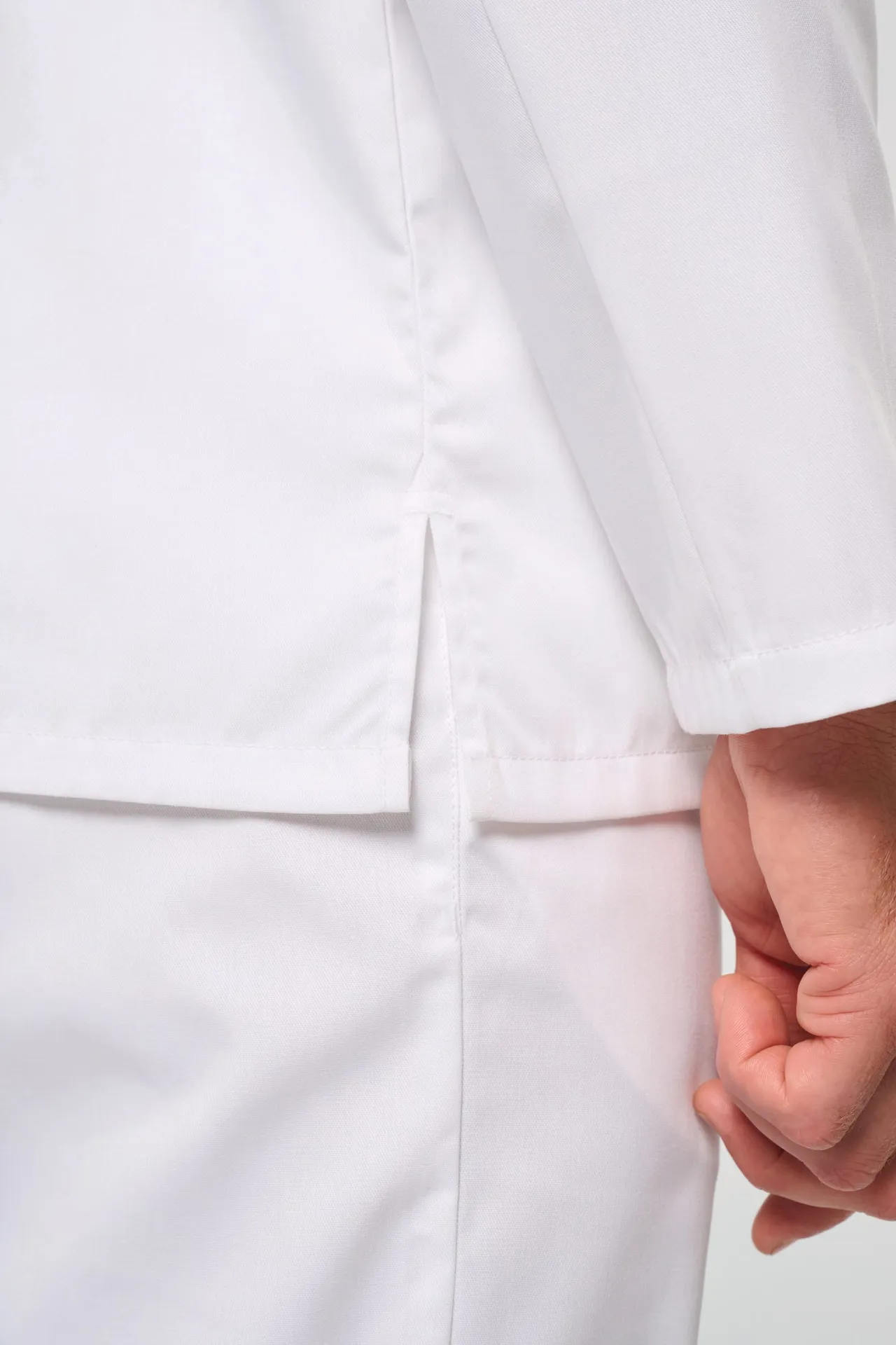 Umweltfreundliche, atmungsaktive Unisex-Kochjacke mit langen Ärmeln