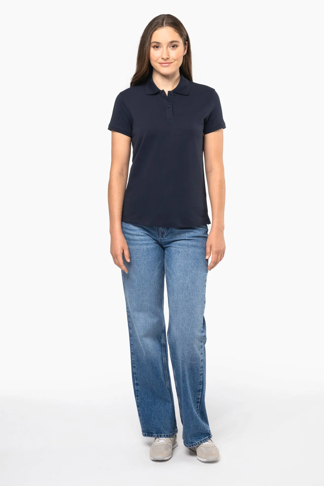 Kurzarm-Polohemd für Damen. Aus Baumwollpiqué
