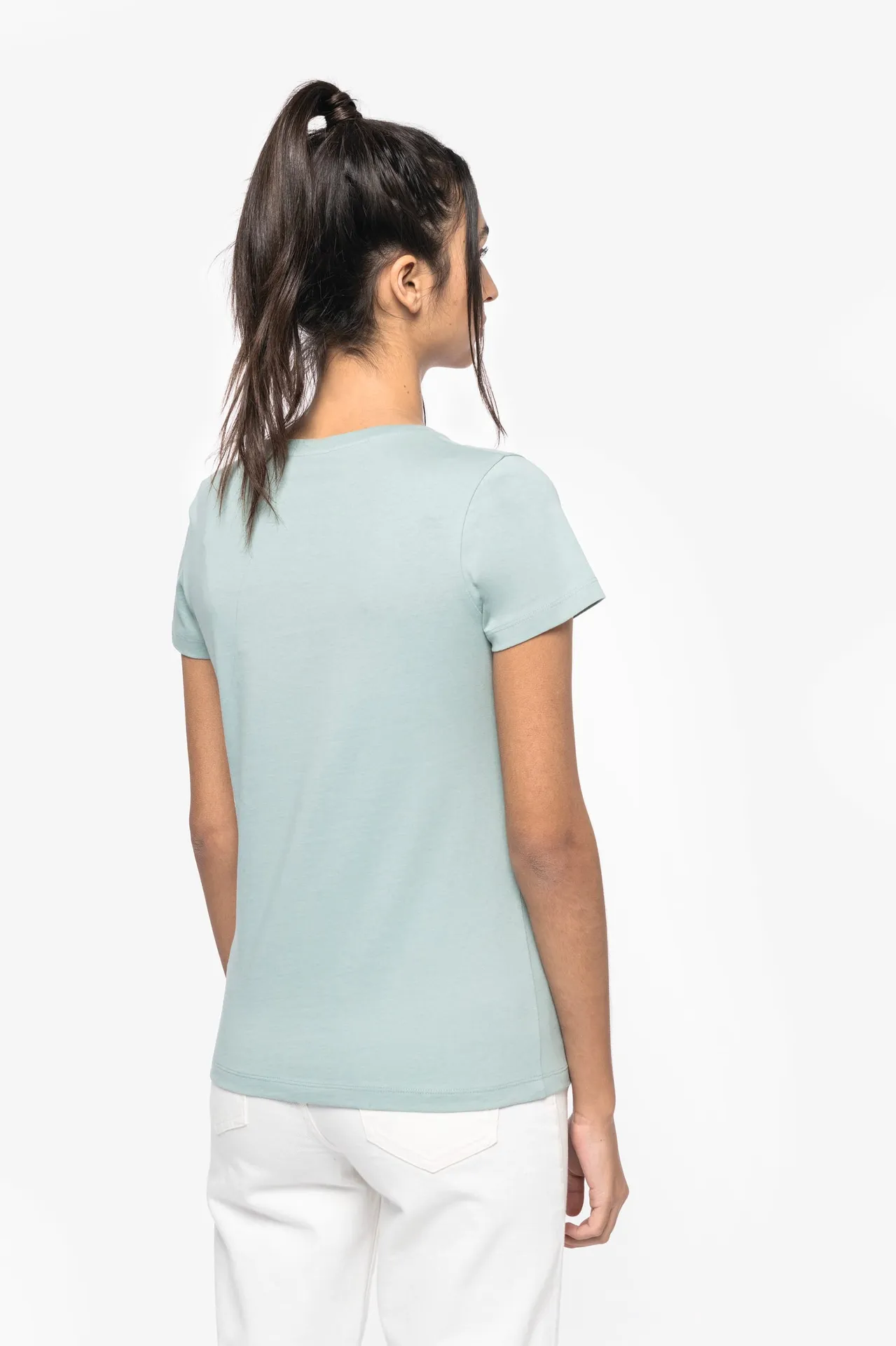 Damen Umweltfreundliches T-Shirt mit V-Ausschnitt
