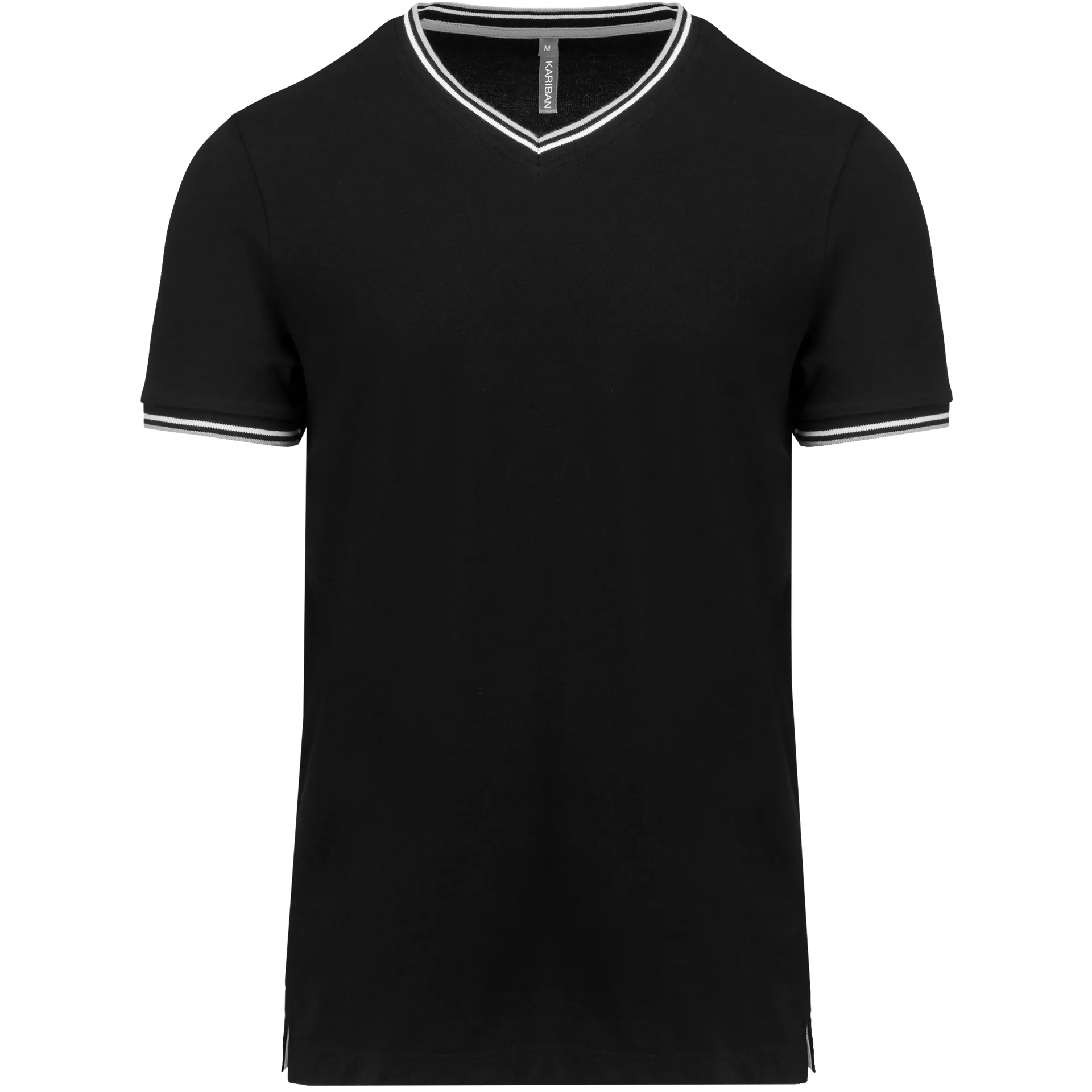 Herren T-Shirt aus Piqué-Trikot mit V-Ausschnitt