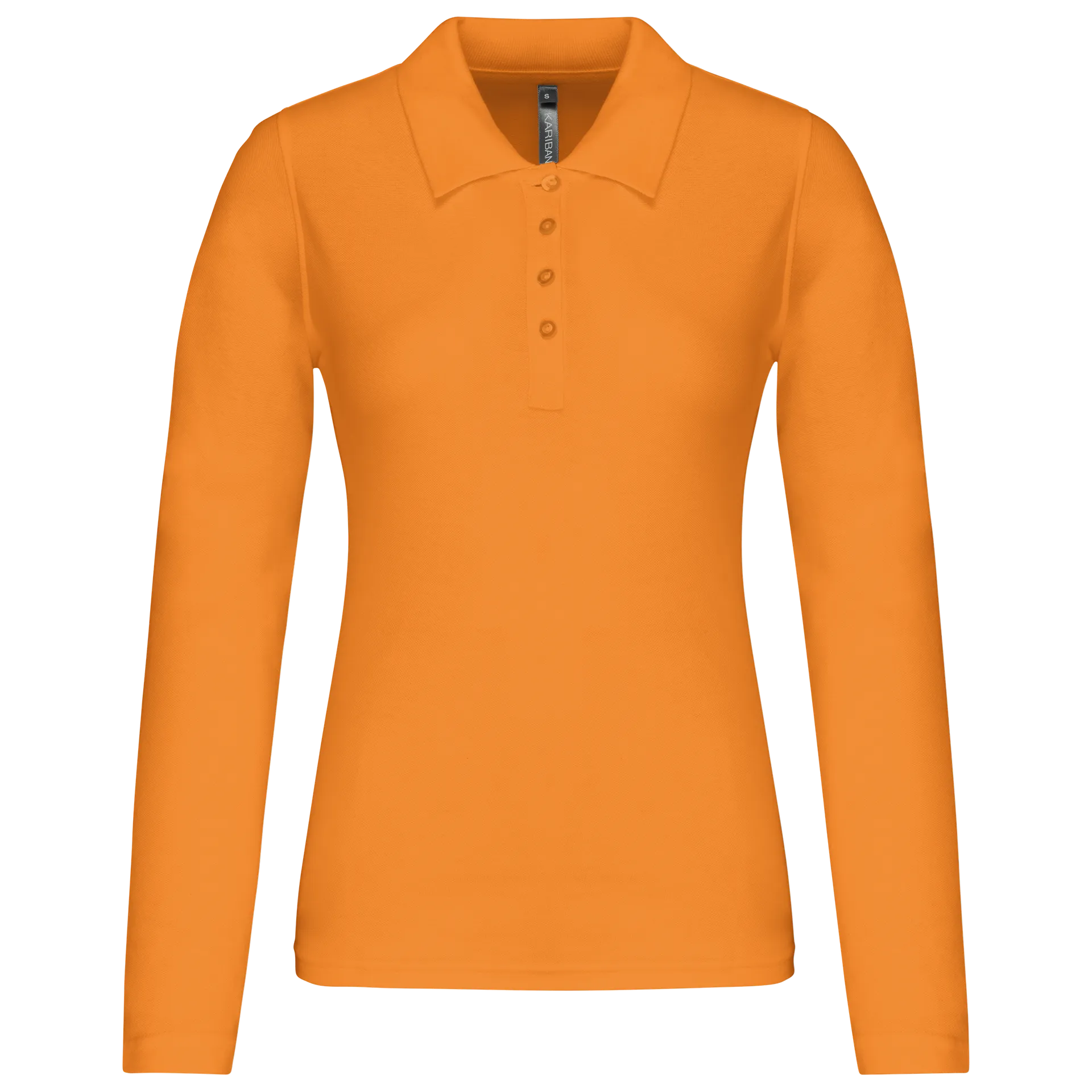 Damen Langarm-Polohemd. Baumwollpiqué
