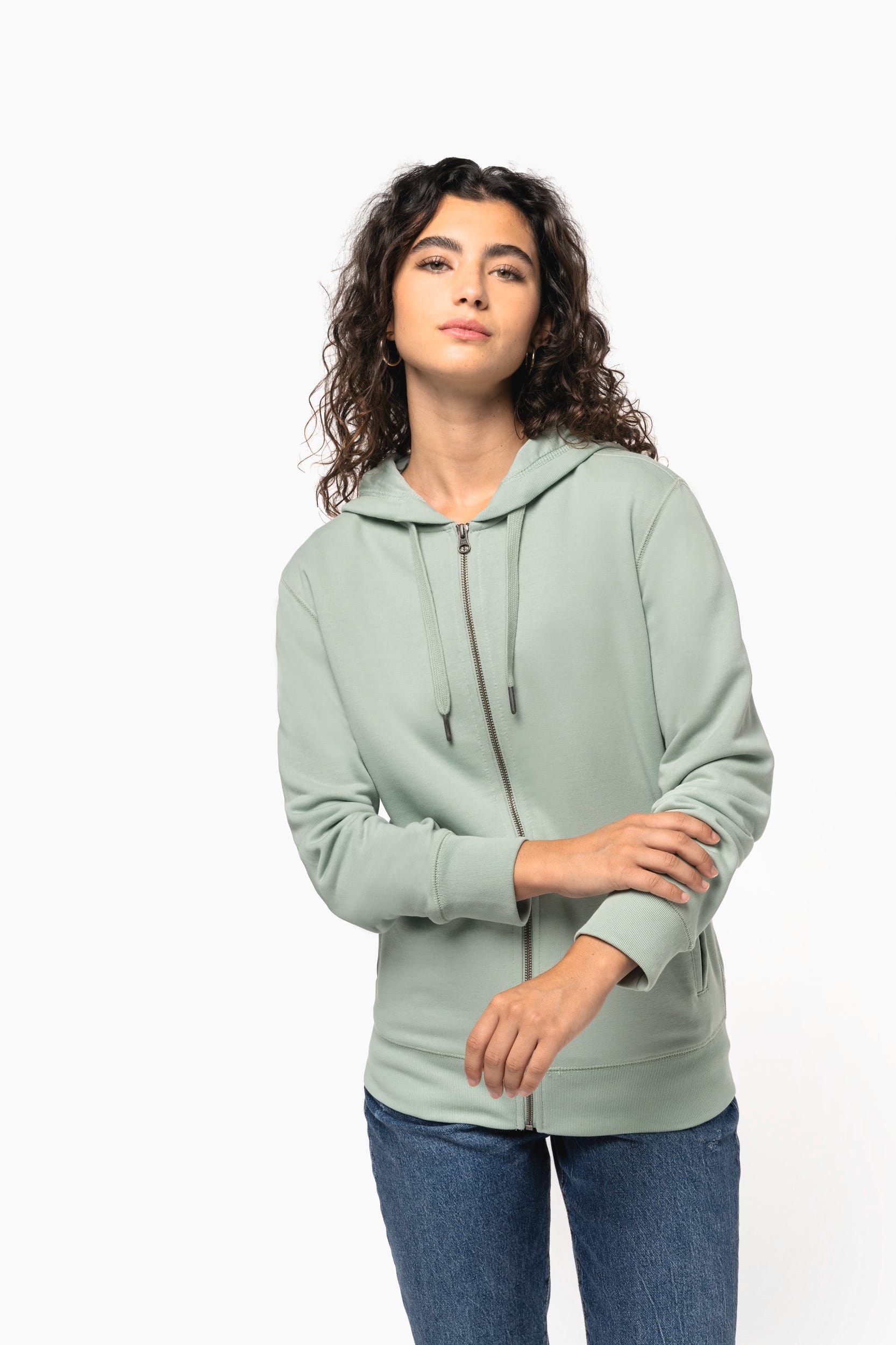 Umweltfreundliches Unisex-Kapuzensweatshirt mit Reißverschluss