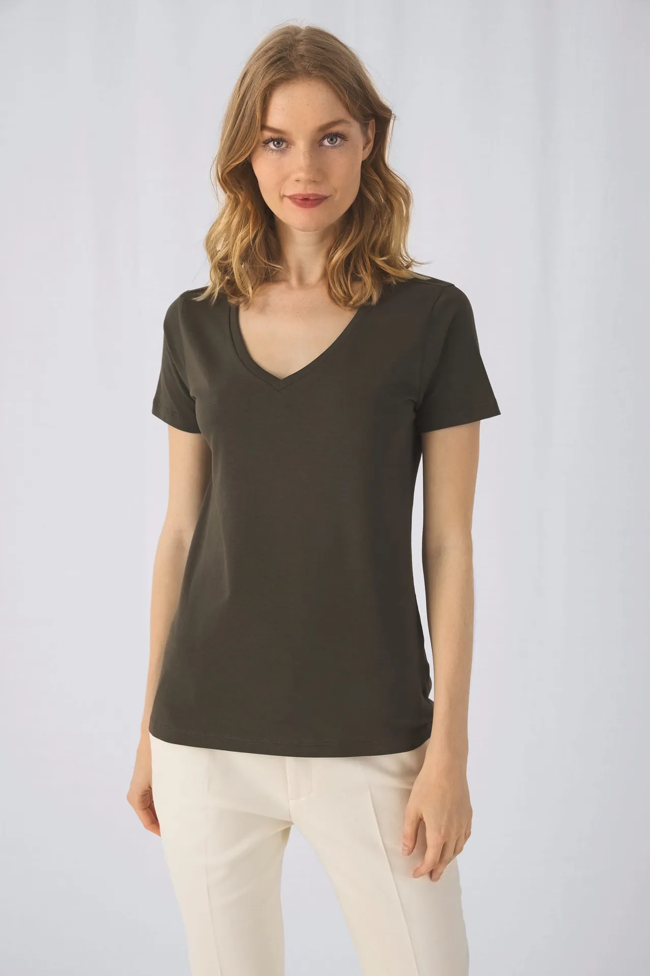 Ladies' Organic Inspire Cotton V-neck T-shirt
