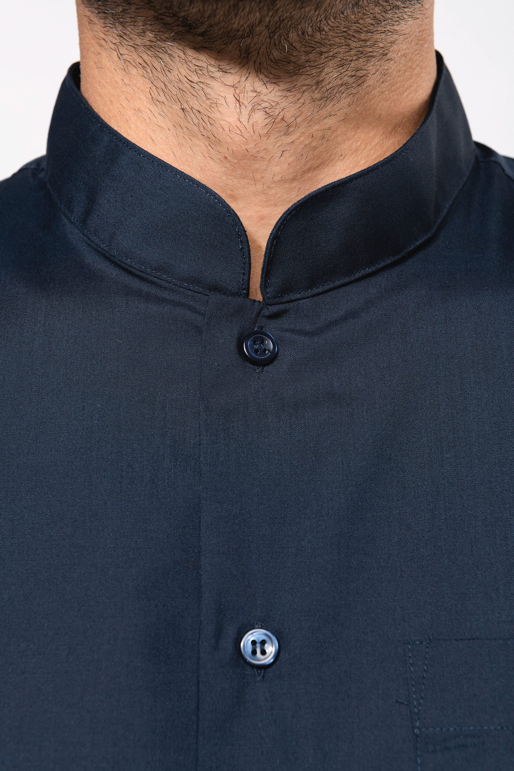 Herrenhemd mao-kragen langarm