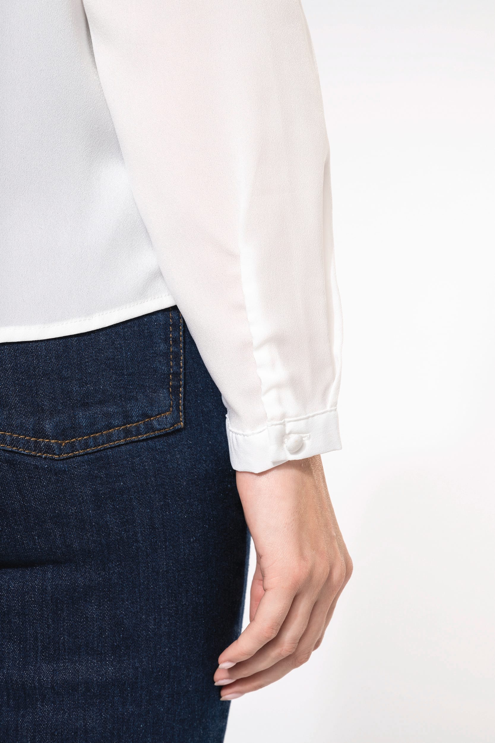 Langarm-Kreppbluse für Damen