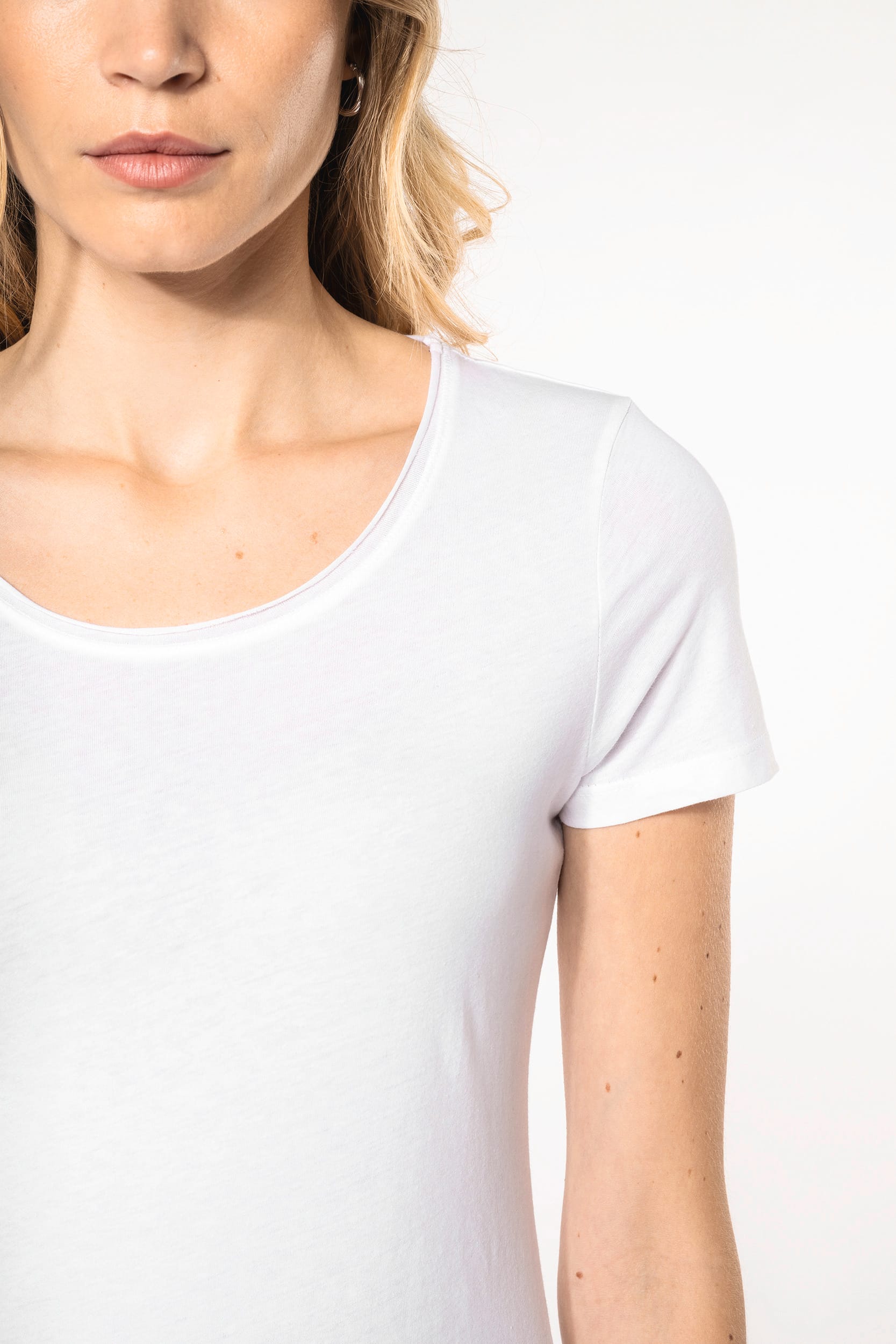 Bio-T-Shirt für Damen mit kurzen Ärmeln und ungesäumtem Halsausschnitt