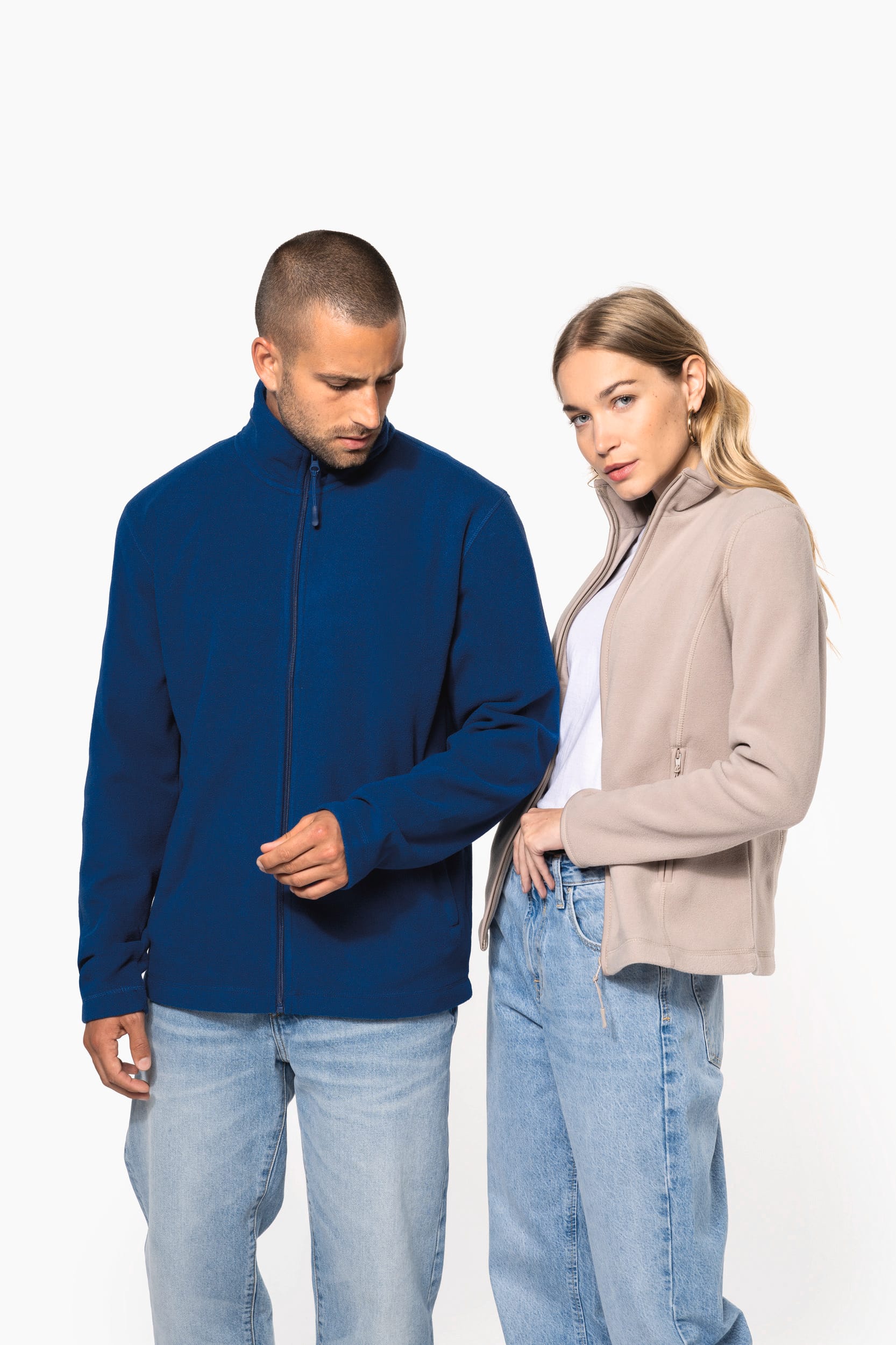 Mikrofleece-Jacke mit Reißverschluss für Damen