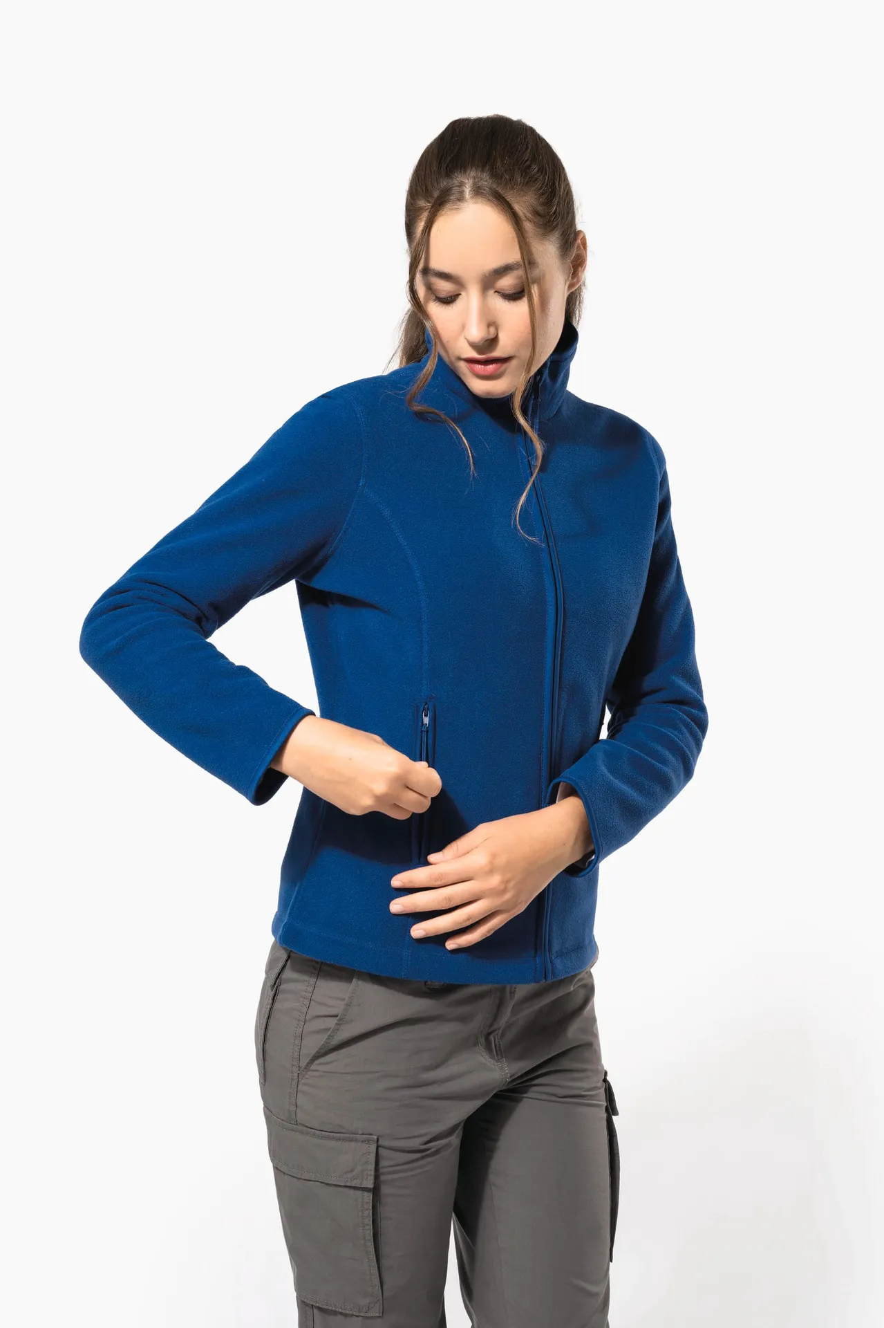 Mikrofleece-Jacke mit Reißverschluss für Damen