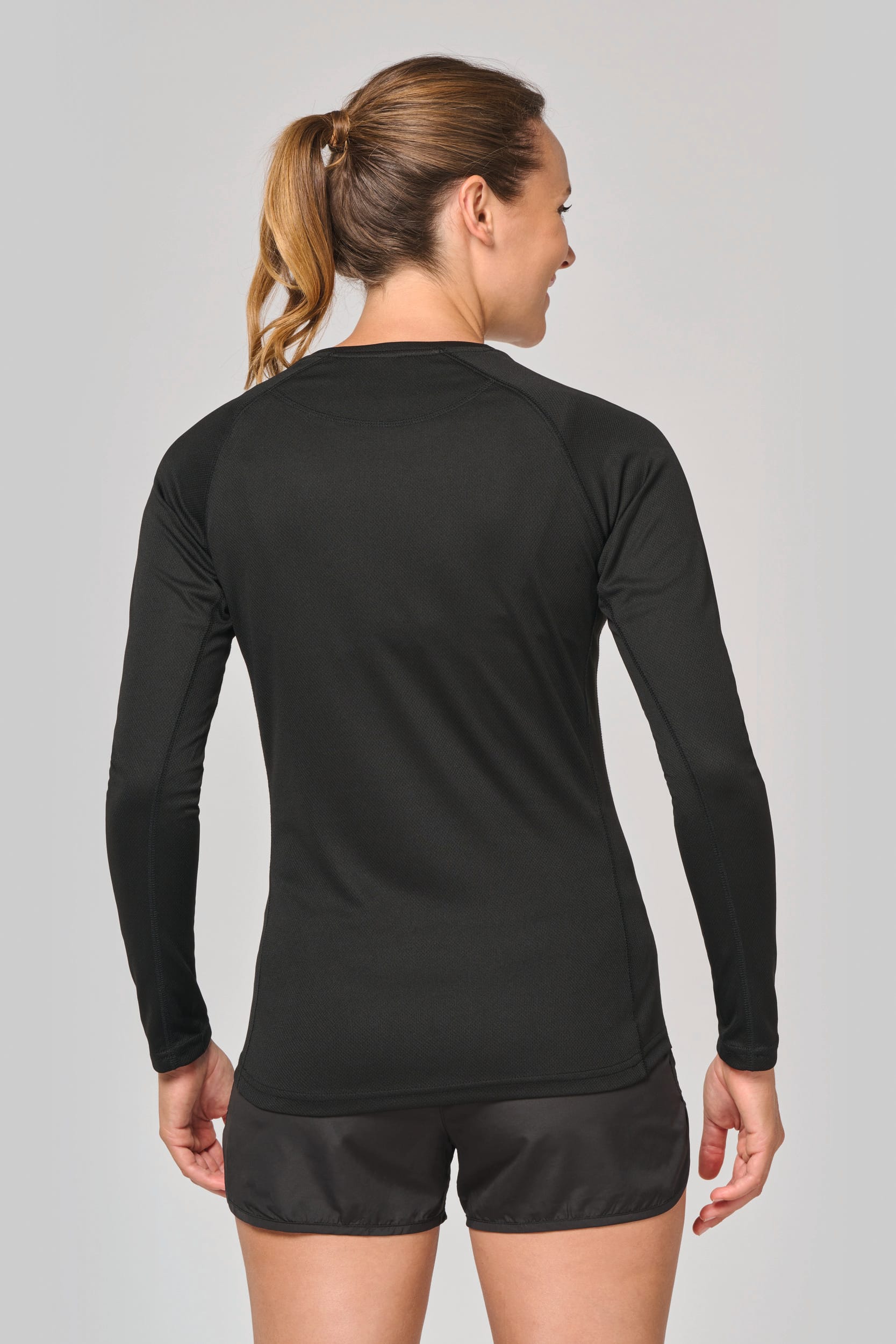 Damen Basic Sport Funktionsshirt Langarm
