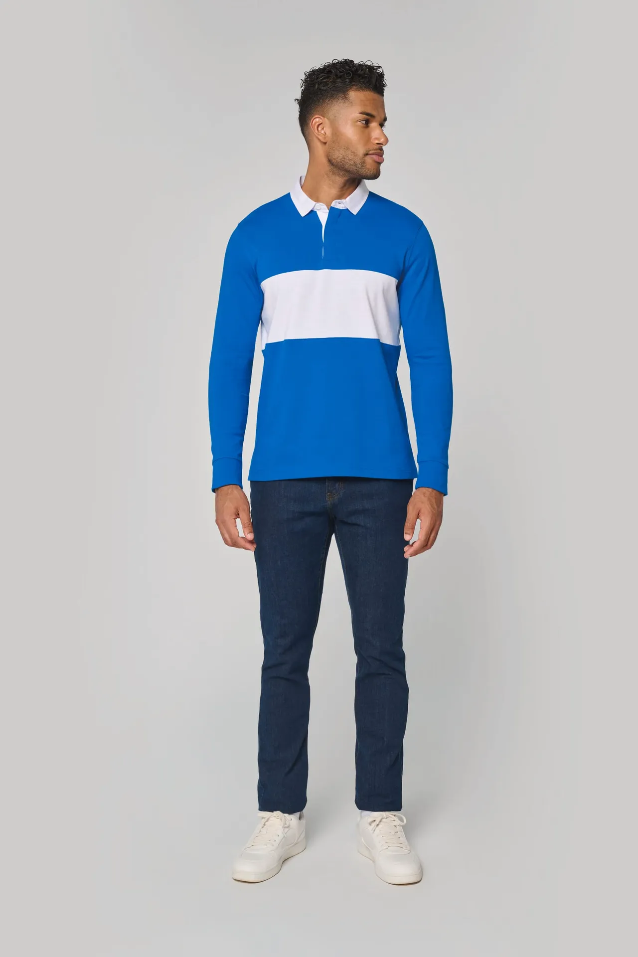 Rugby-Polohemd mit langen Ärmeln