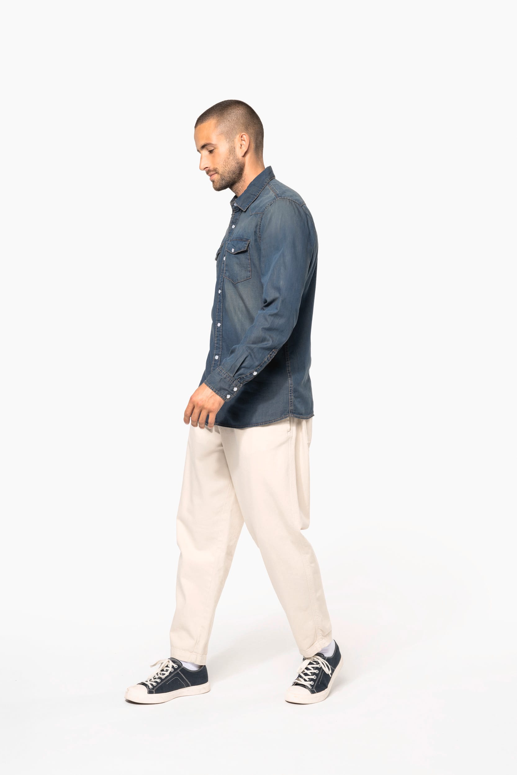 Herren denim-hemd langarm