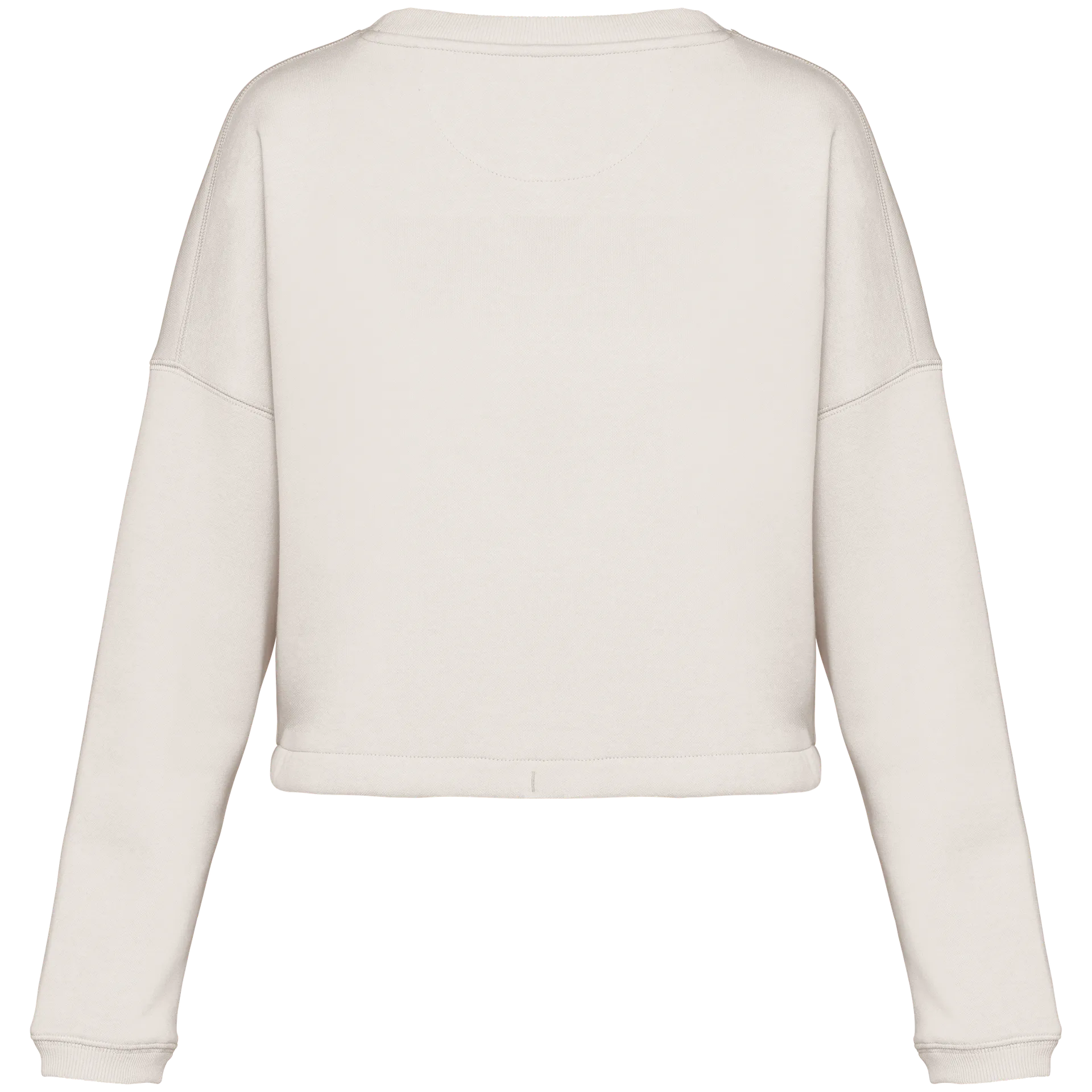 Umweltfreundliches cropped Oversize Damen Sweatshirt mit Rundhalsausschnitt