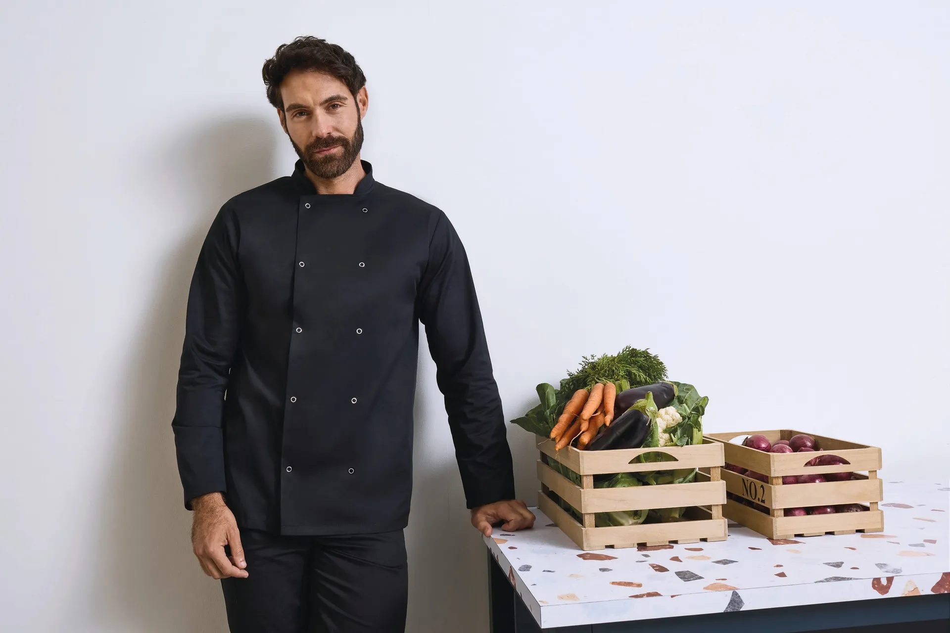 Long Sleeve Press Stud Chef's Jacket