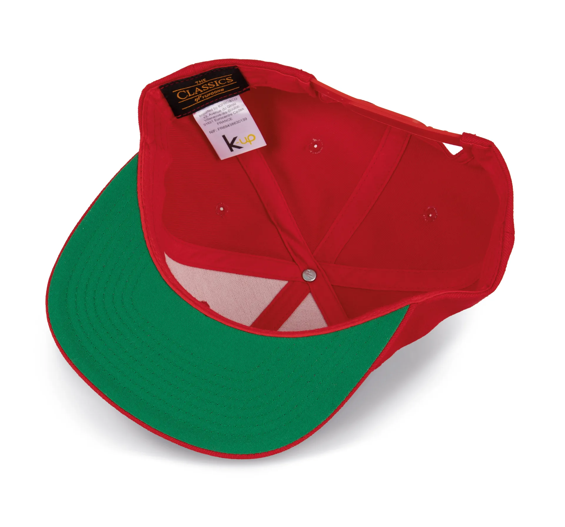 6-Panel-Kappe, flacher Schirm