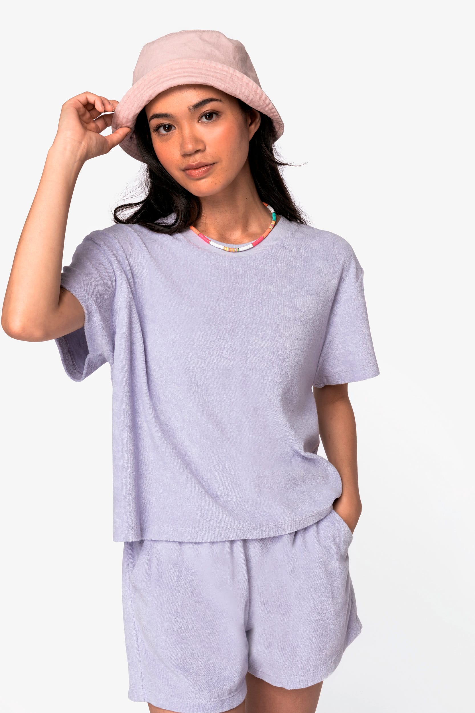 Umweltfreundliches Damen-T-Shirt aus Frottee Umweltfreundliches Damen-T-Shirt aus Frottee