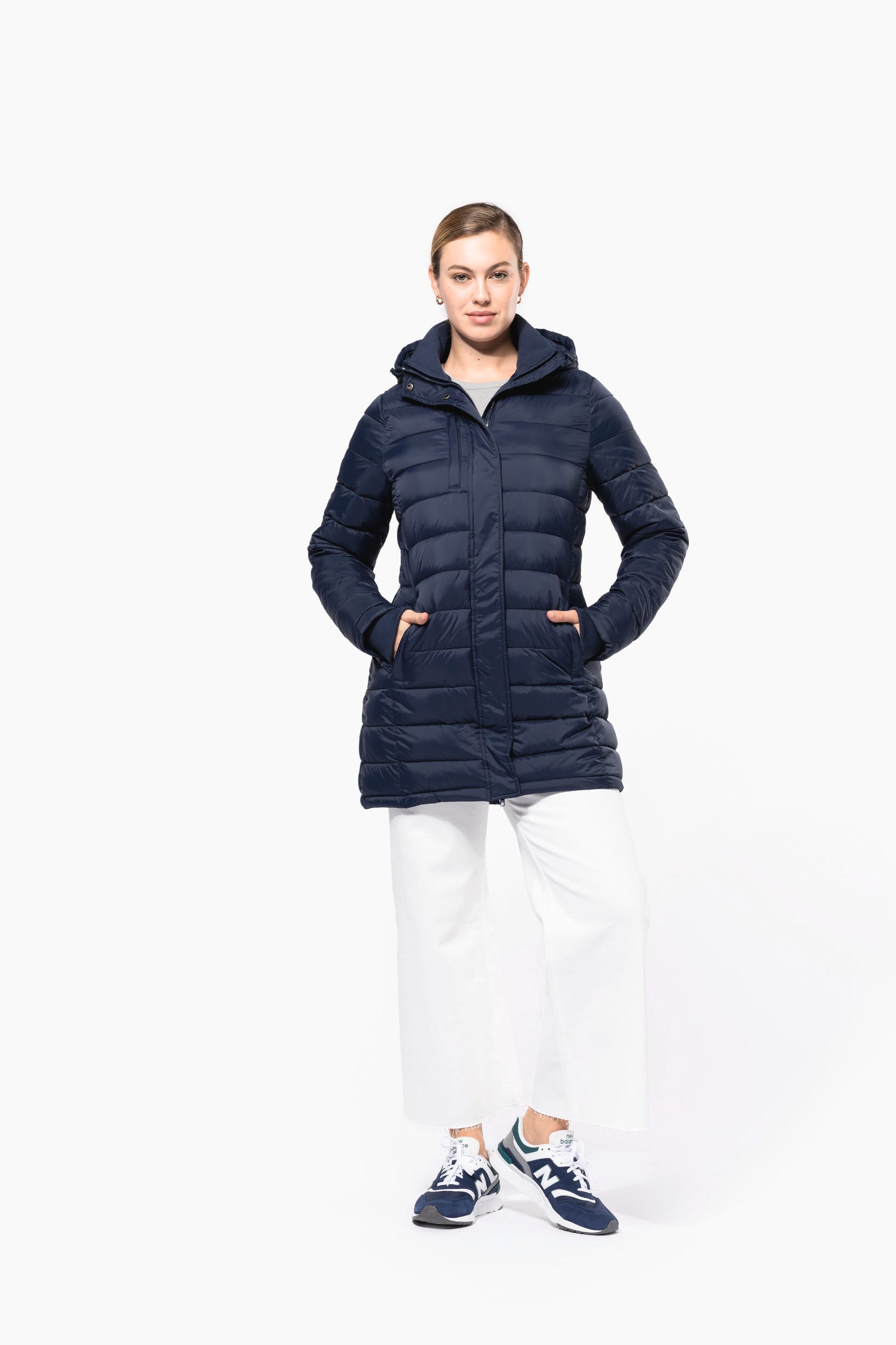 Leichter Damen-Daunenparka mit Kapuze