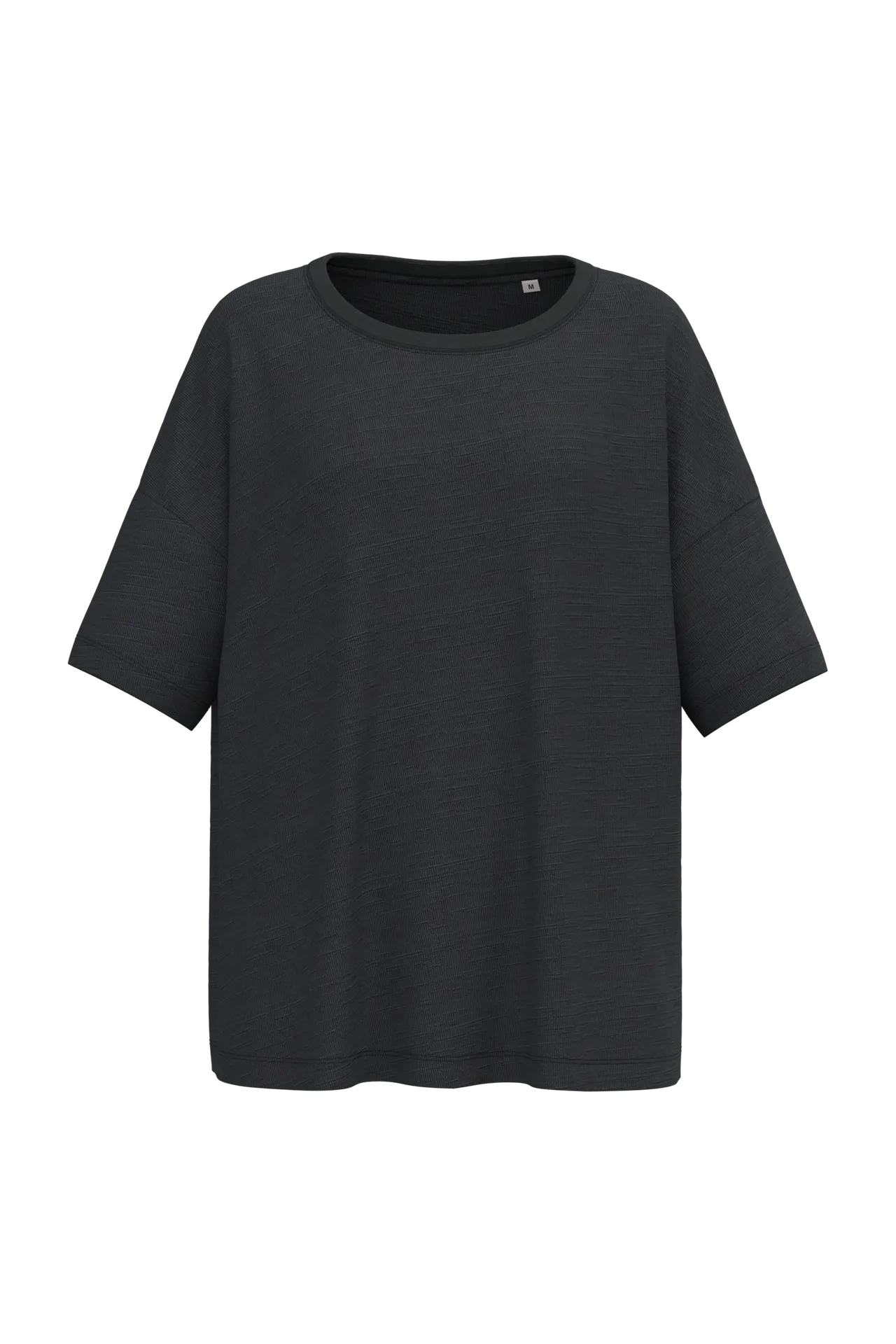 Umweltfreundliches Damen-Slub-Oversize-T-Shirt mit überschnittenen Schultern