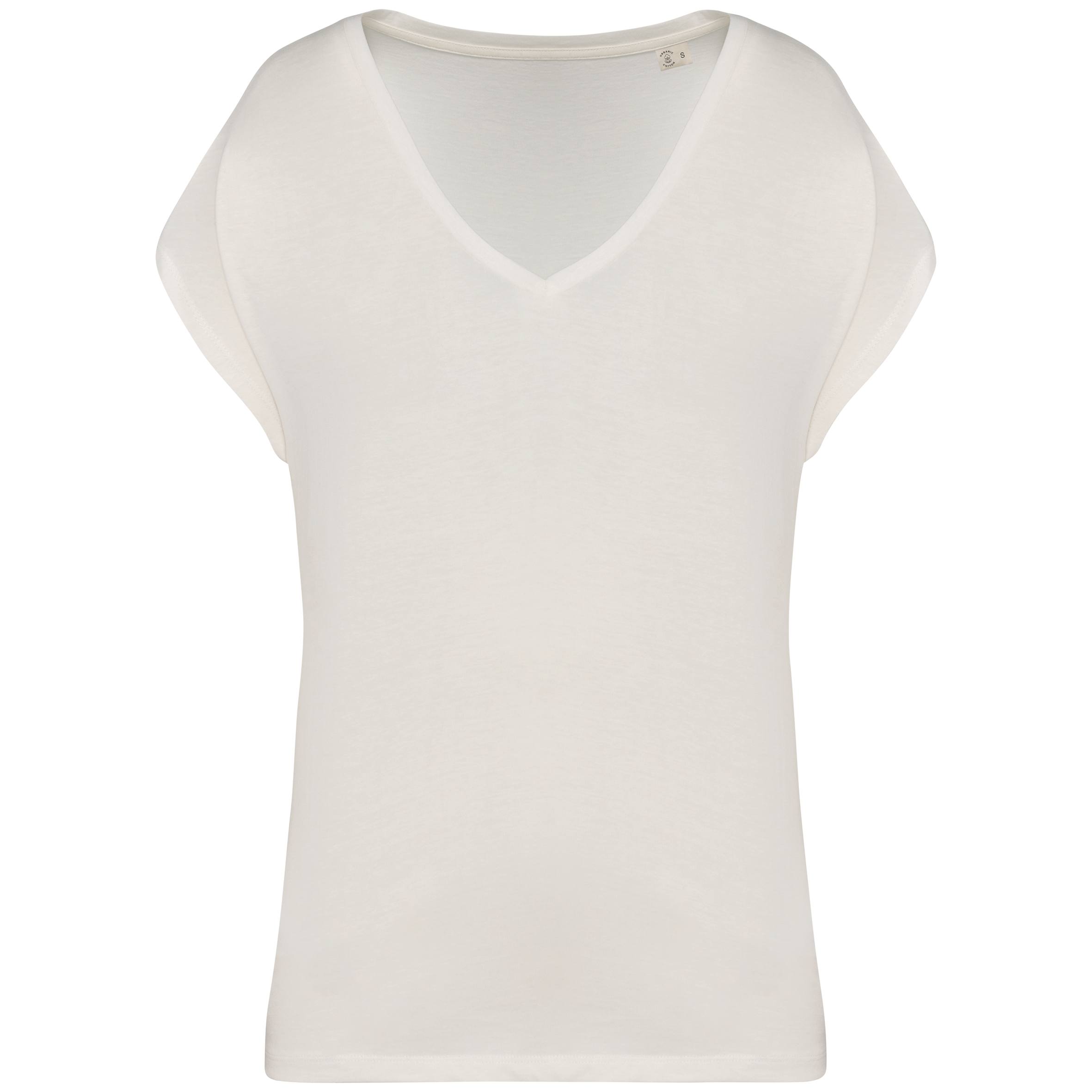 Umweltfreundliches Loose Damen-T-Shirt mit V-Ausschnitt