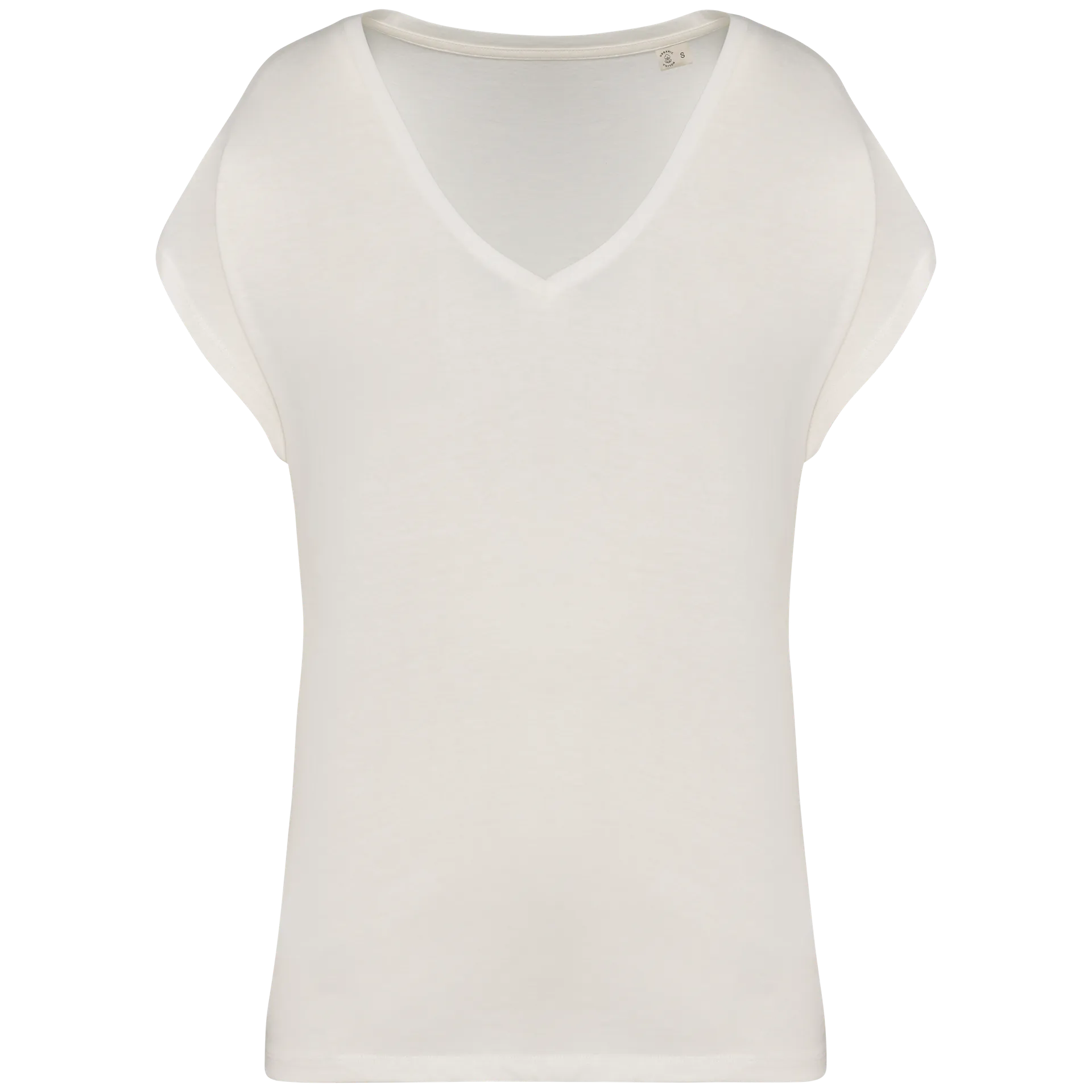 Umweltfreundliches Loose Damen-T-Shirt mit V-Ausschnitt