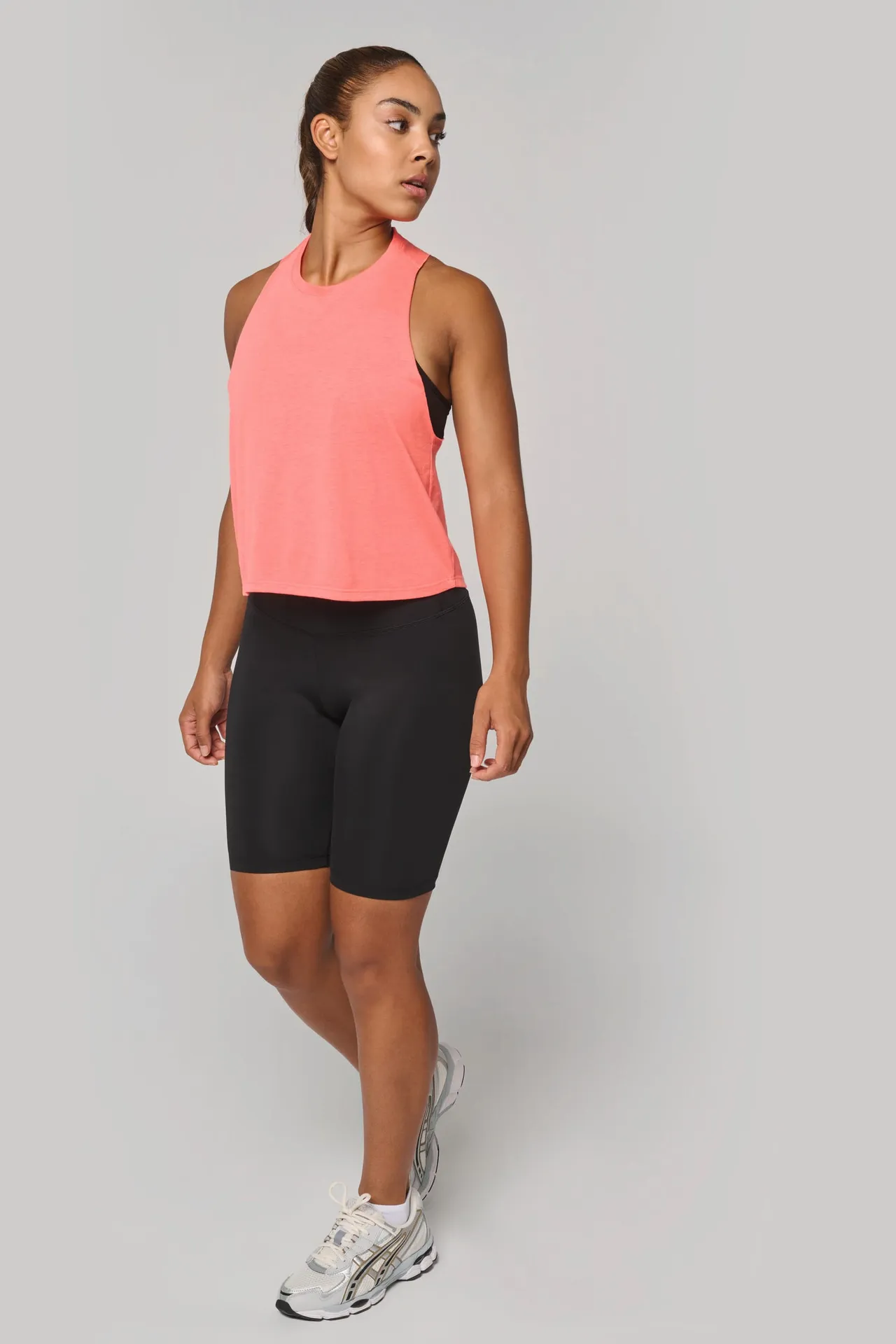 Damen Triblend Crop-Top