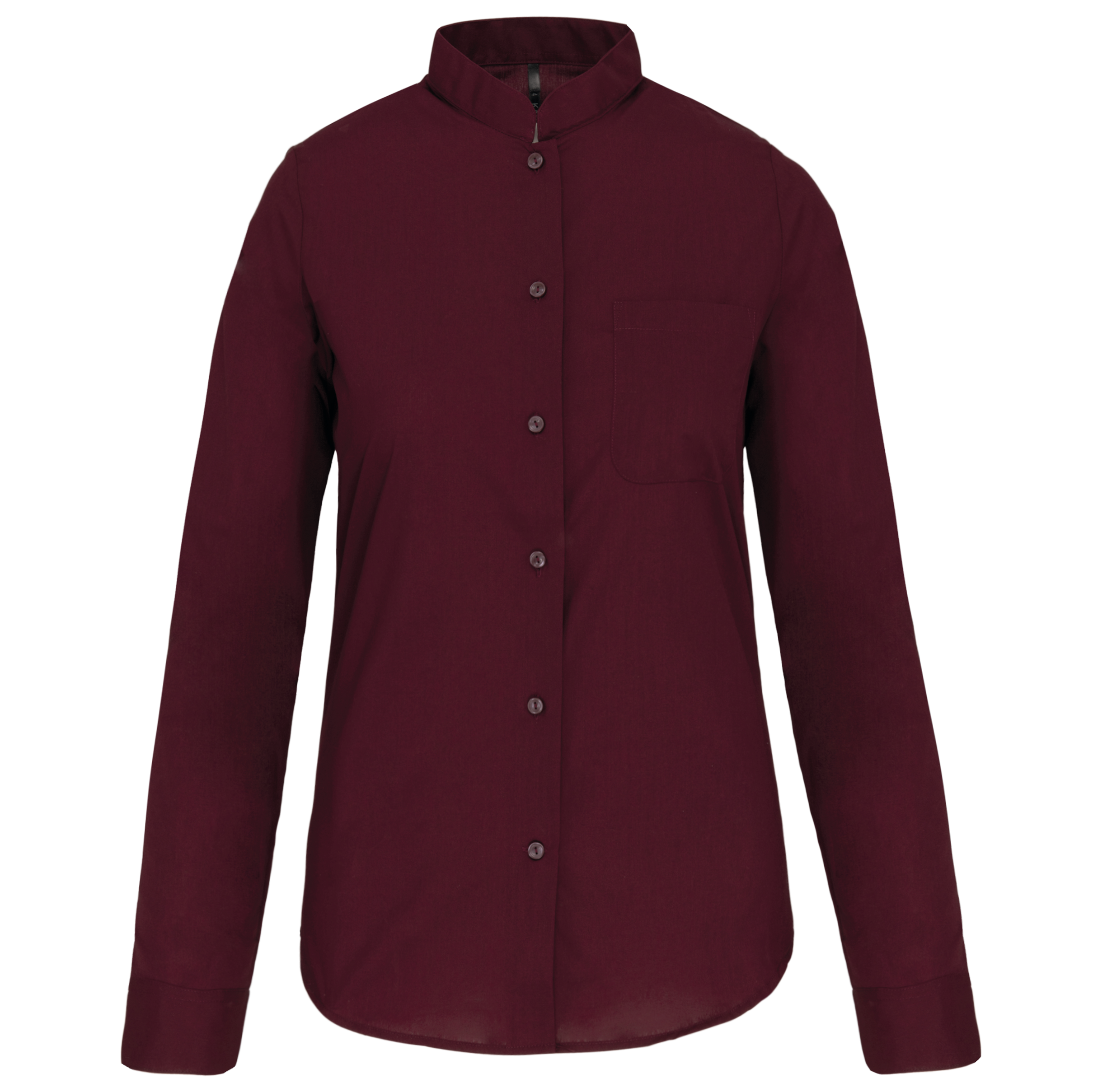 Damen hemdbluse mao-kragen langarm