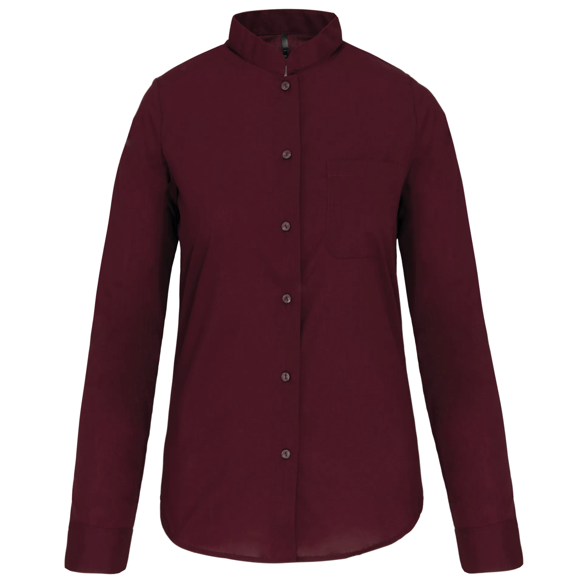 Damen hemdbluse mao-kragen langarm