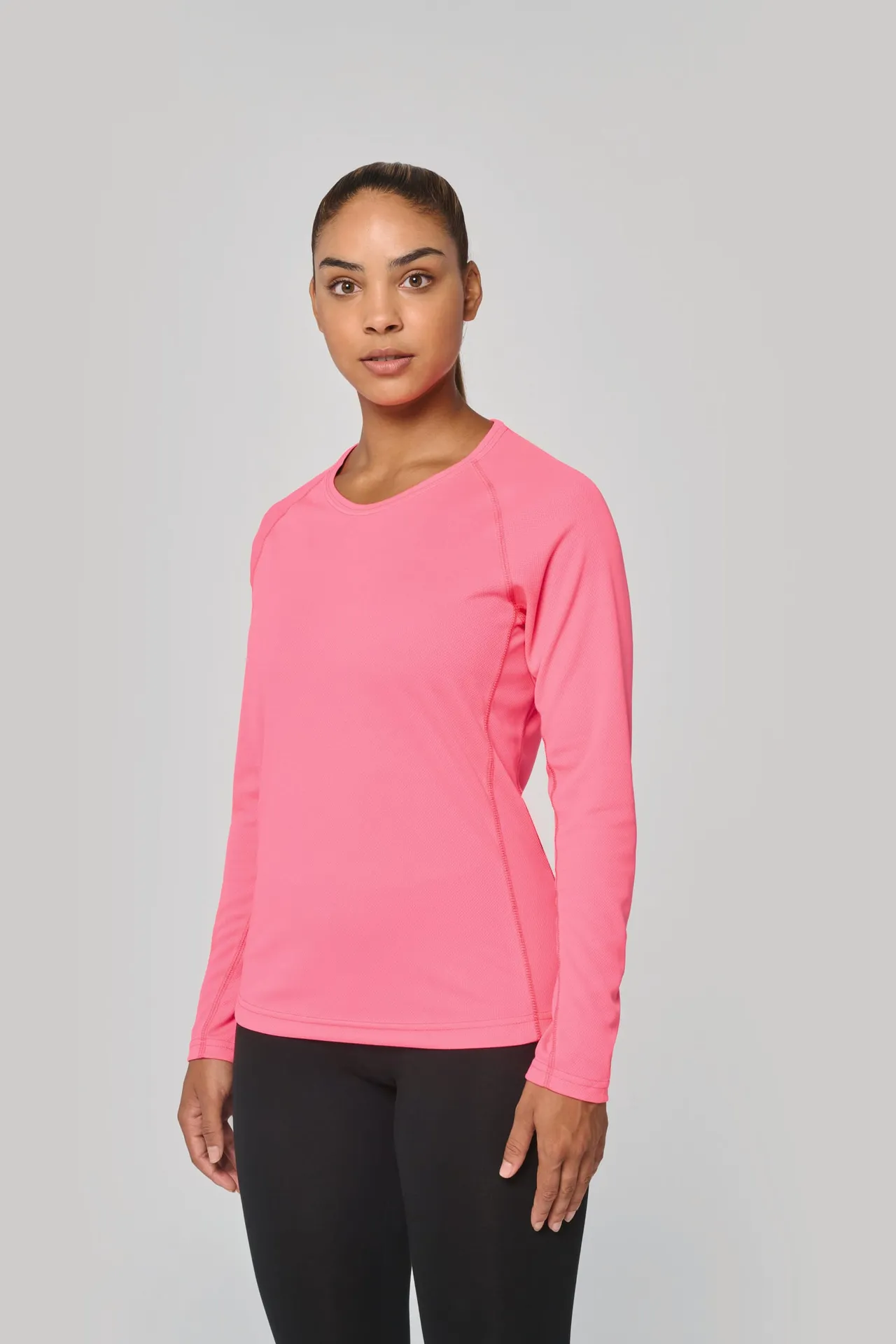 Damen Basic Sport Funktionsshirt Langarm