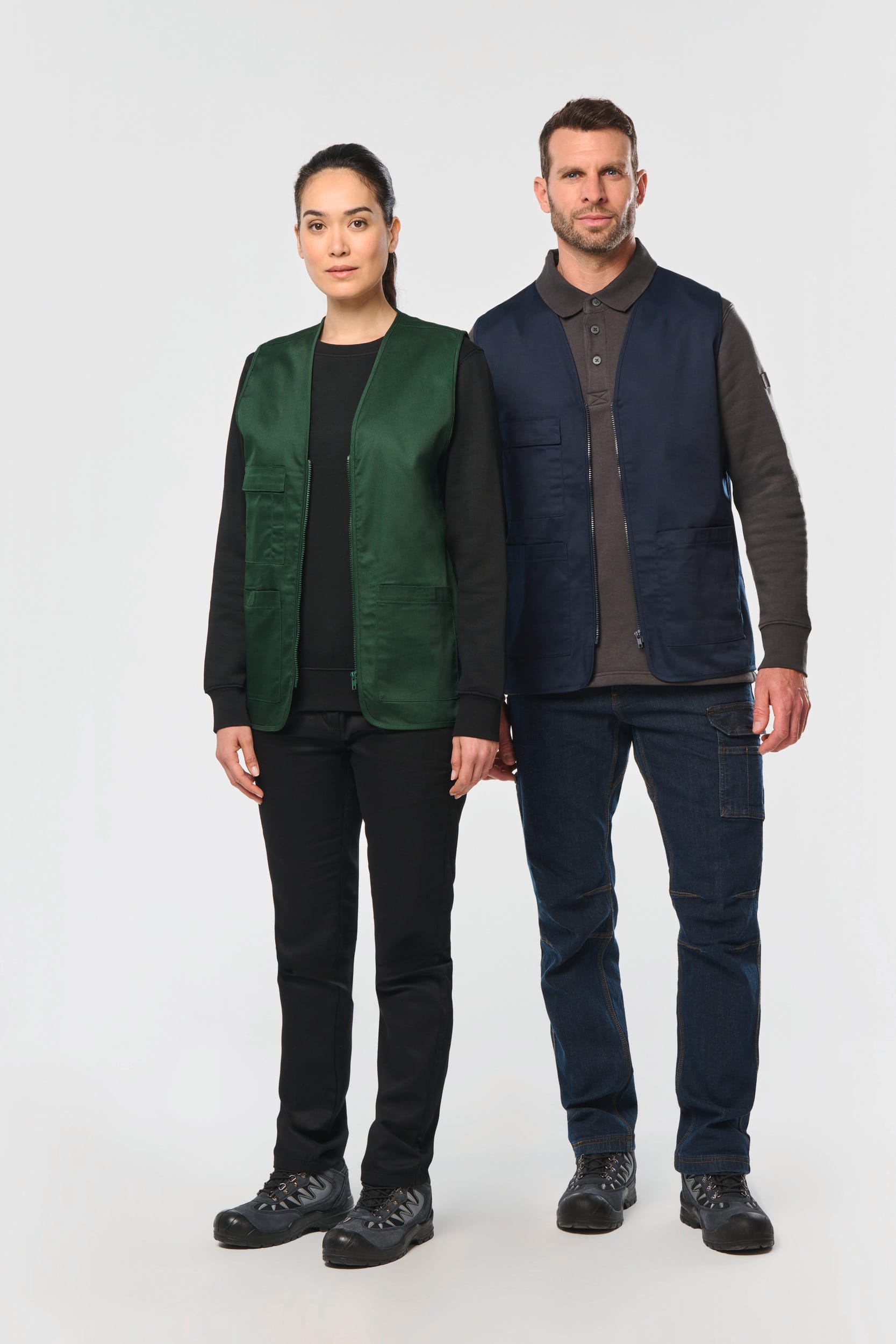Unisex-Weste aus  Baumwollpolyester mit mehreren Taschen