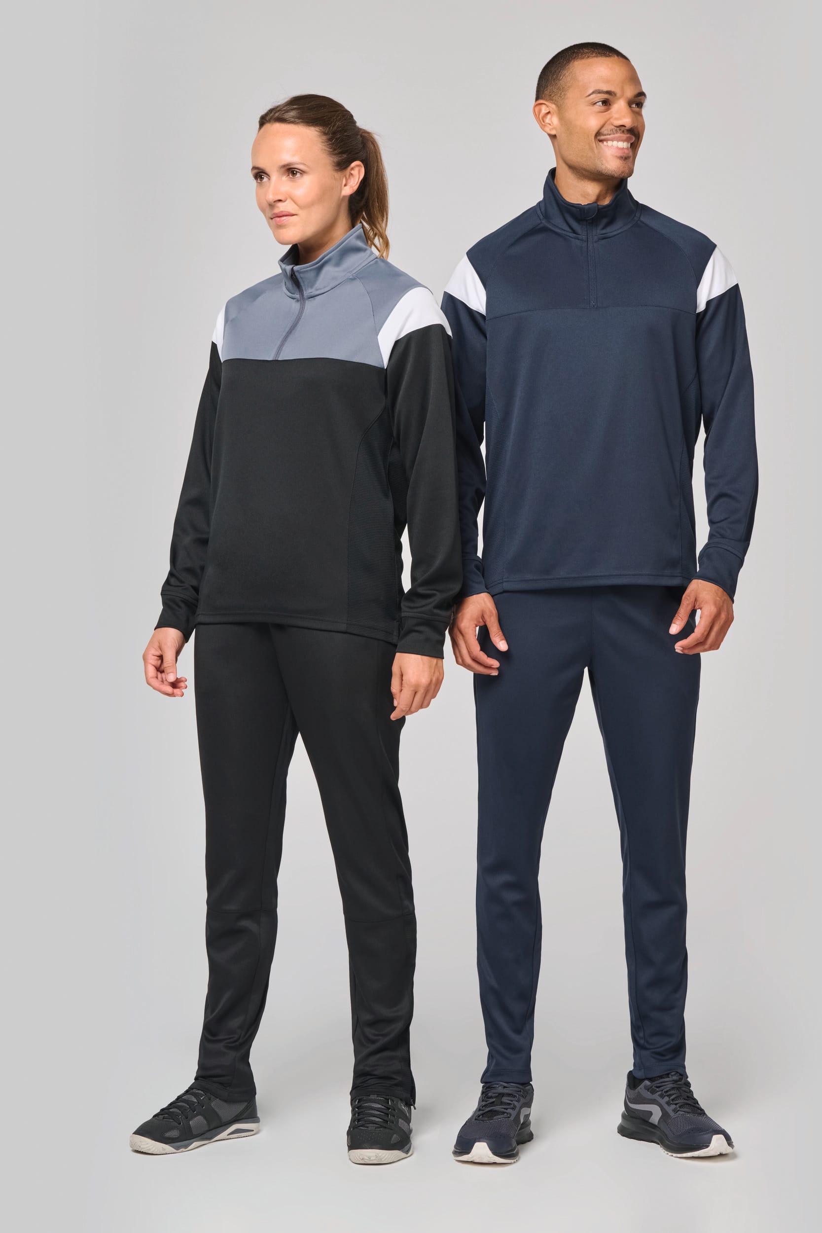 Unisex Trainings-Sweatshirt mit 1/4 Reißverschluss