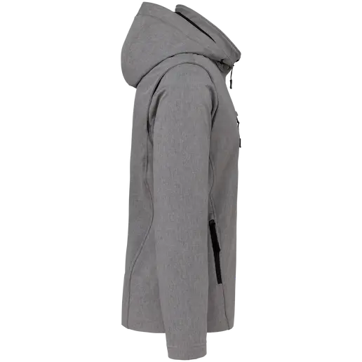 3-lagige Unisex-Softshell-Jacke mit Kapuze und abnehmbaren Ärmeln