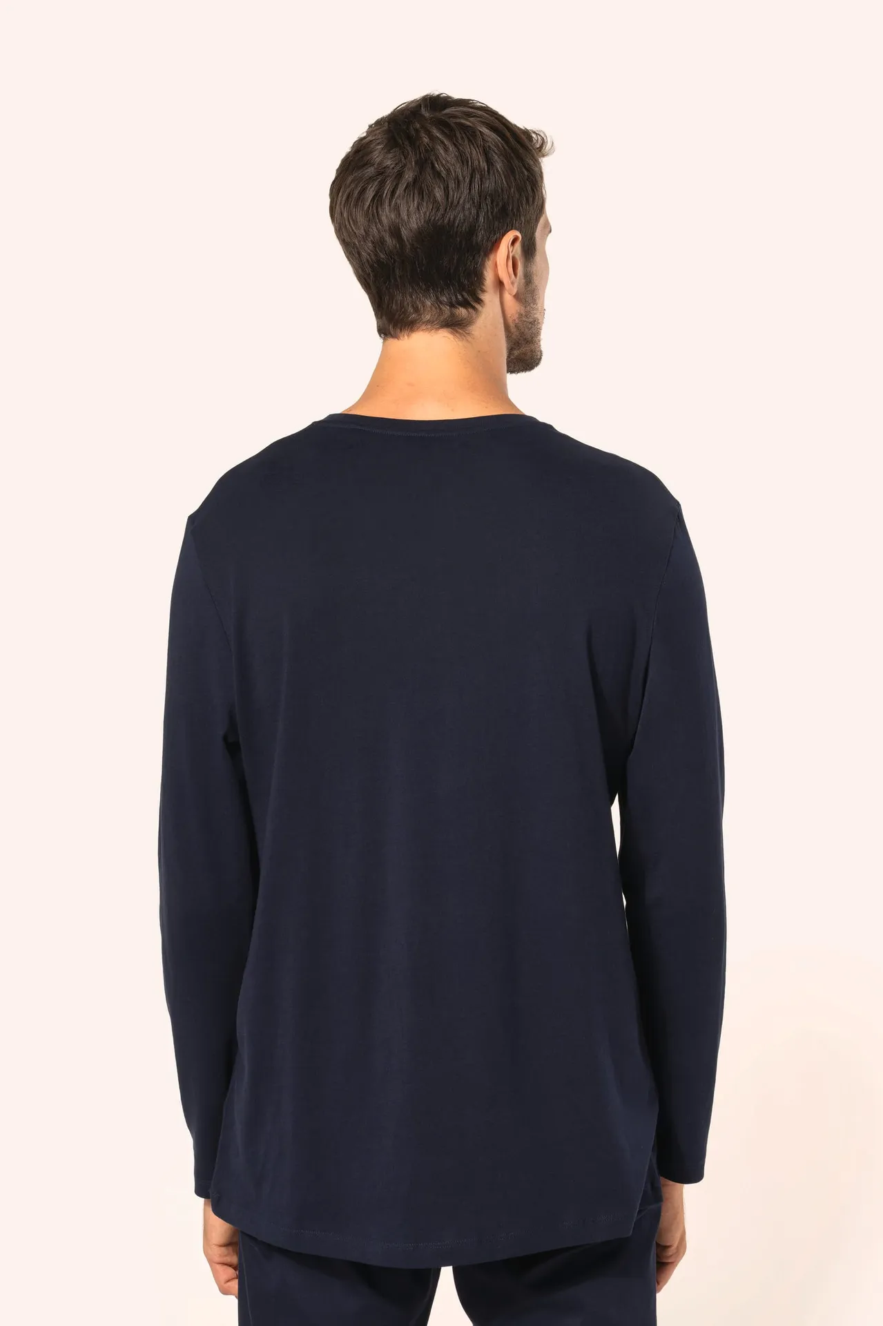 Supima® Herren-T-Shirt mit V-Ausschnitt und langen Ärmeln