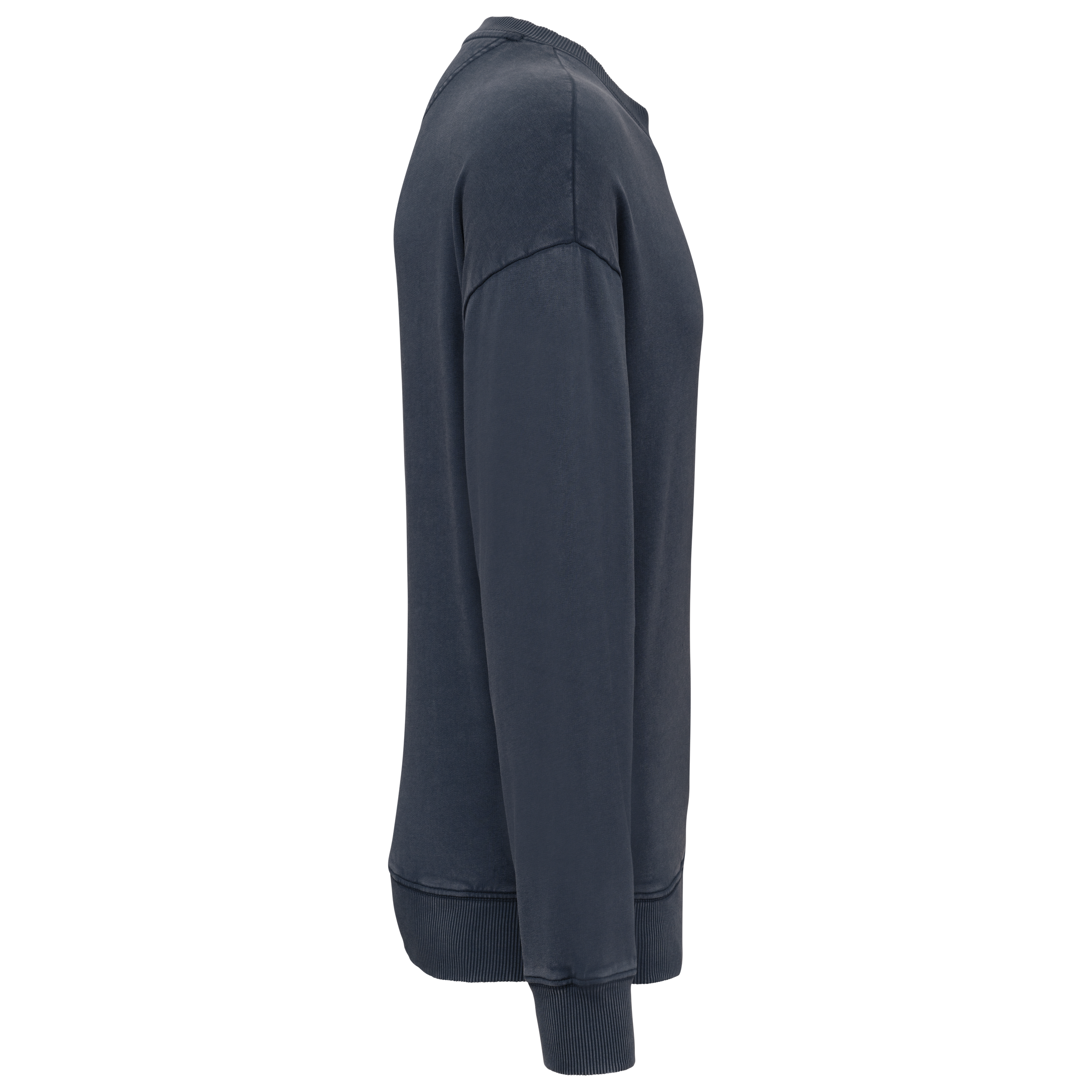 Ausgewaschenes umweltfreundliches Oversize Unisex-Sweatshirt mit Rundhalsausschnitt Ausgewaschenes umweltfreundliches Oversize Unisex-Sweatshirt mit Rundhalsausschnitt