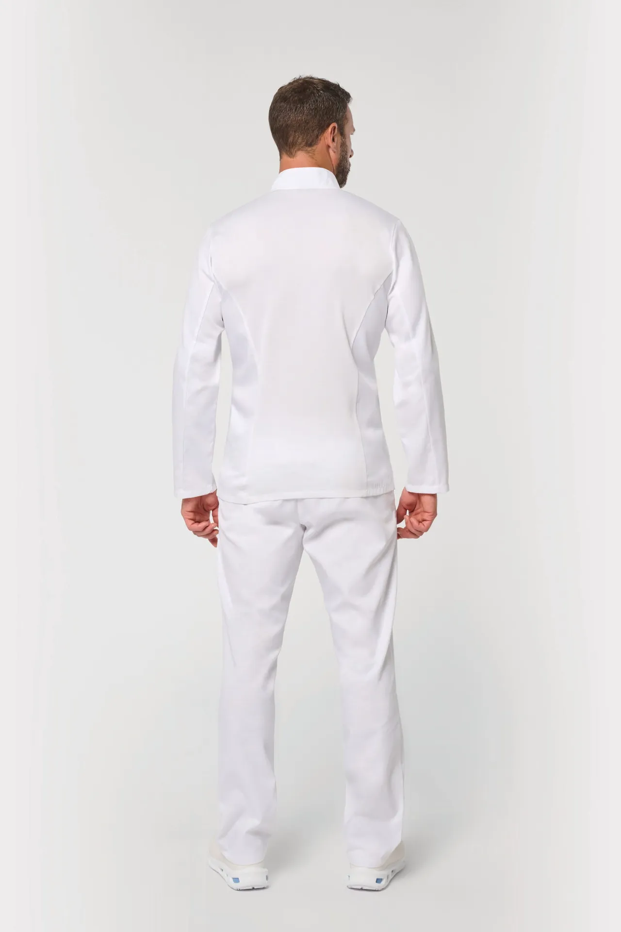 Umweltfreundliche, atmungsaktive Unisex-Kochjacke mit langen Ärmeln