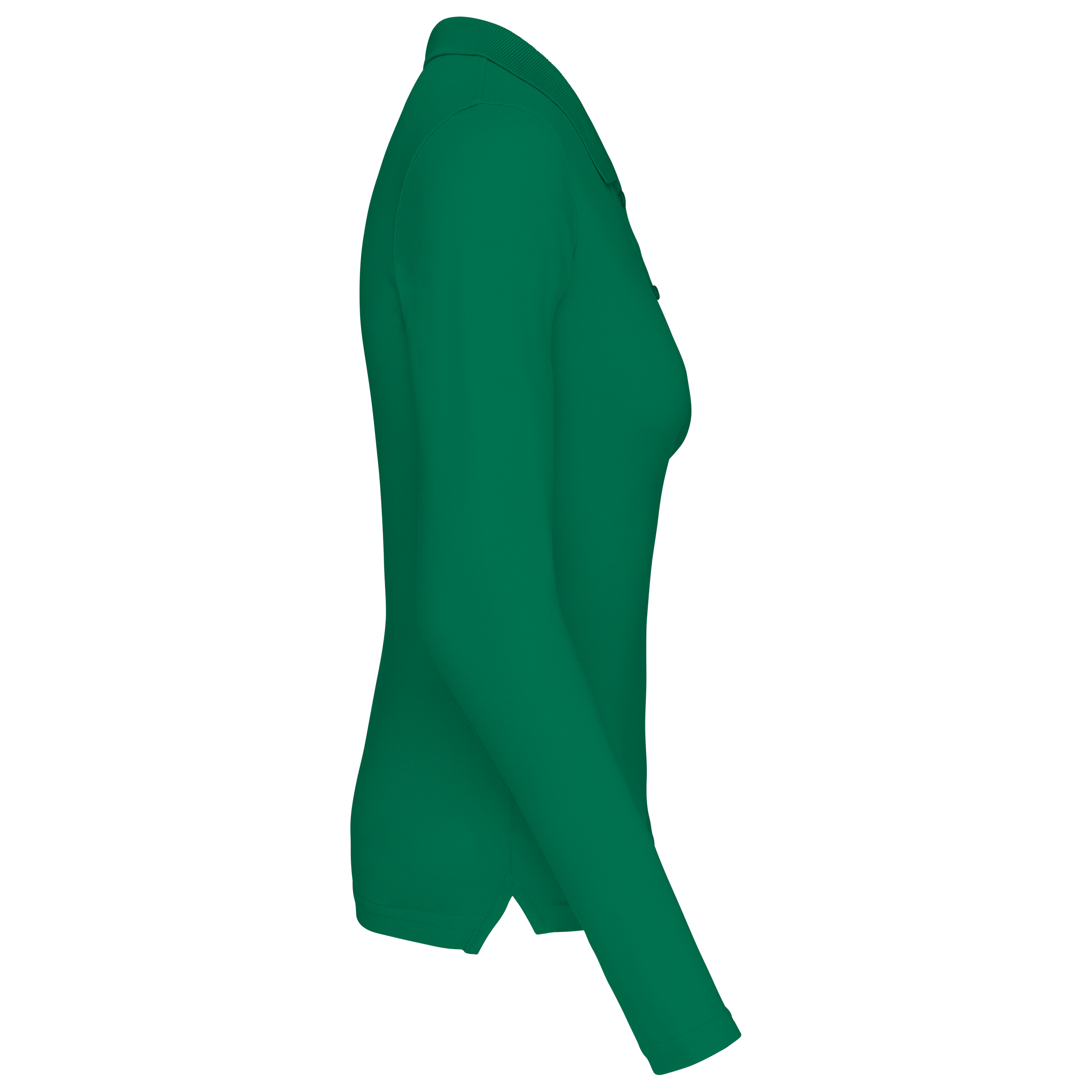 Damen Langarm-Polohemd. Baumwollpiqué