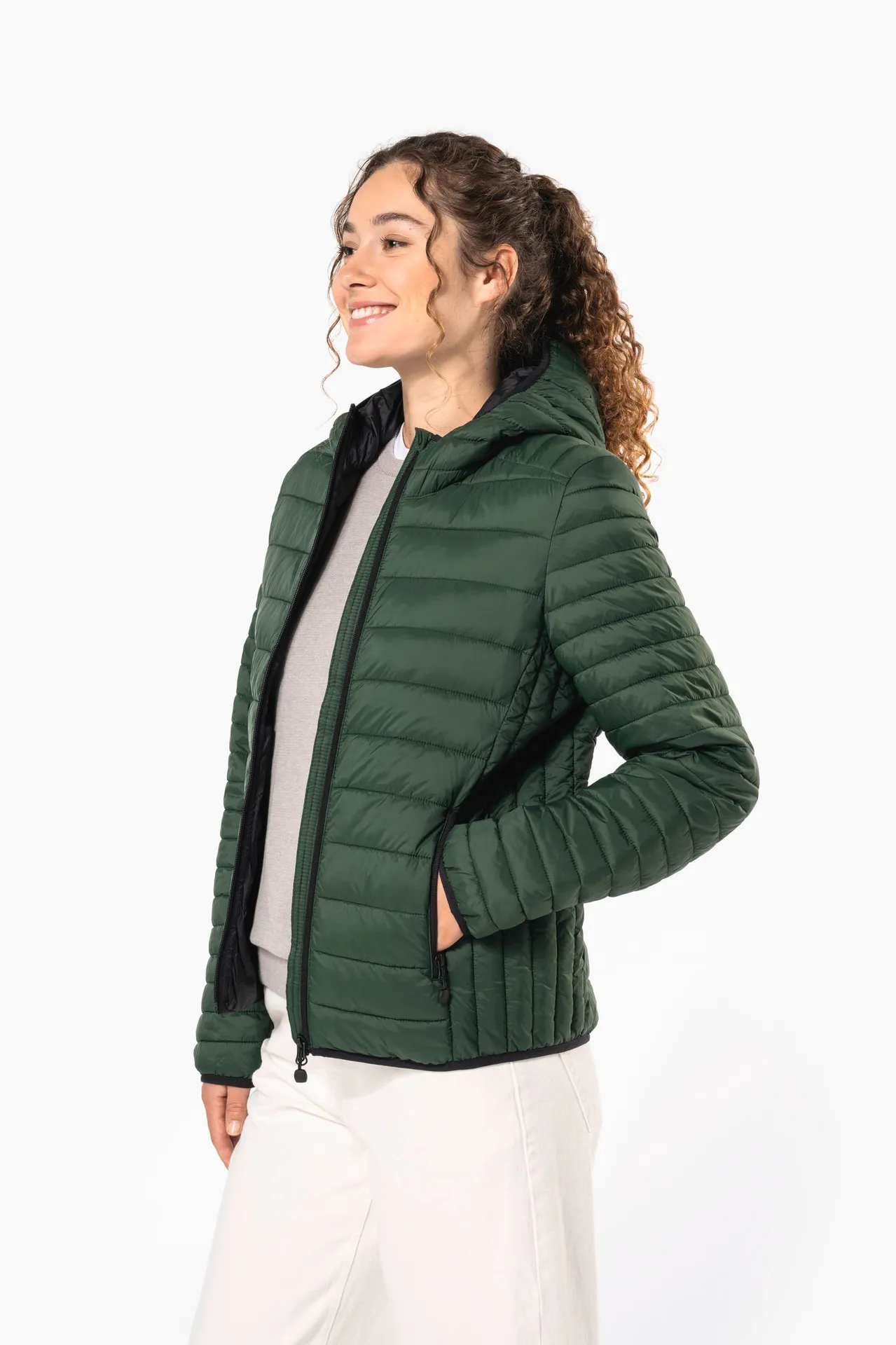 Leichte Damen-Steppjacke mit Kapuze